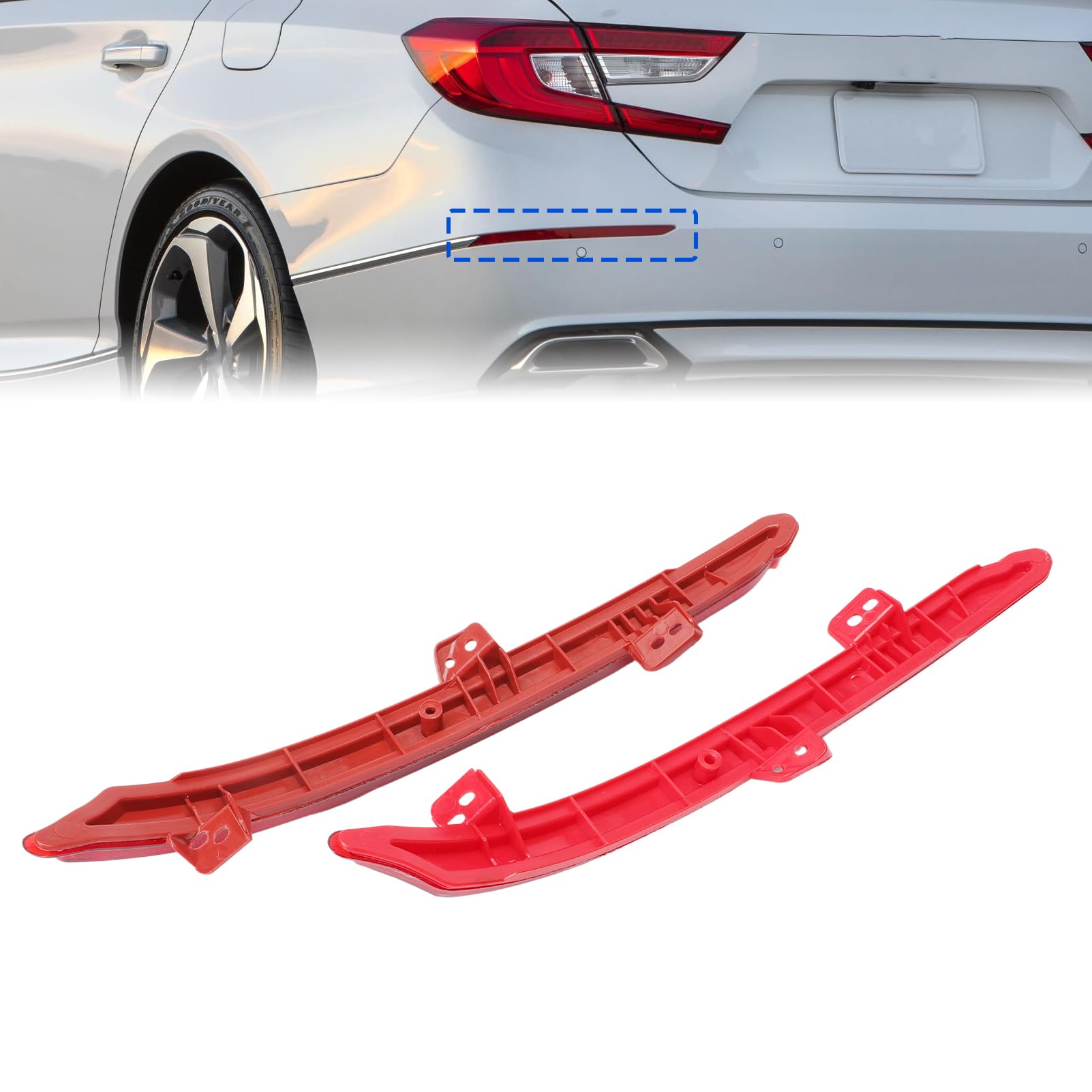 Rear LH&RH Bumper Reflectors Fit for Honda Accord 2018 2019 2020 2021 2022 Replace HO1184113 HO1185113 33555-TVA-A01 33505-TVA-A