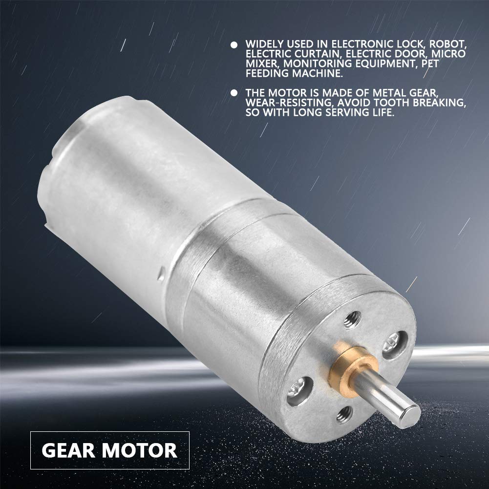 DC Gear Motor DC 12V Reduction Electric Motor 25GA-370 Micro Motor Speed Reduction Geared Motor for Electronic Lock Outer Diamet