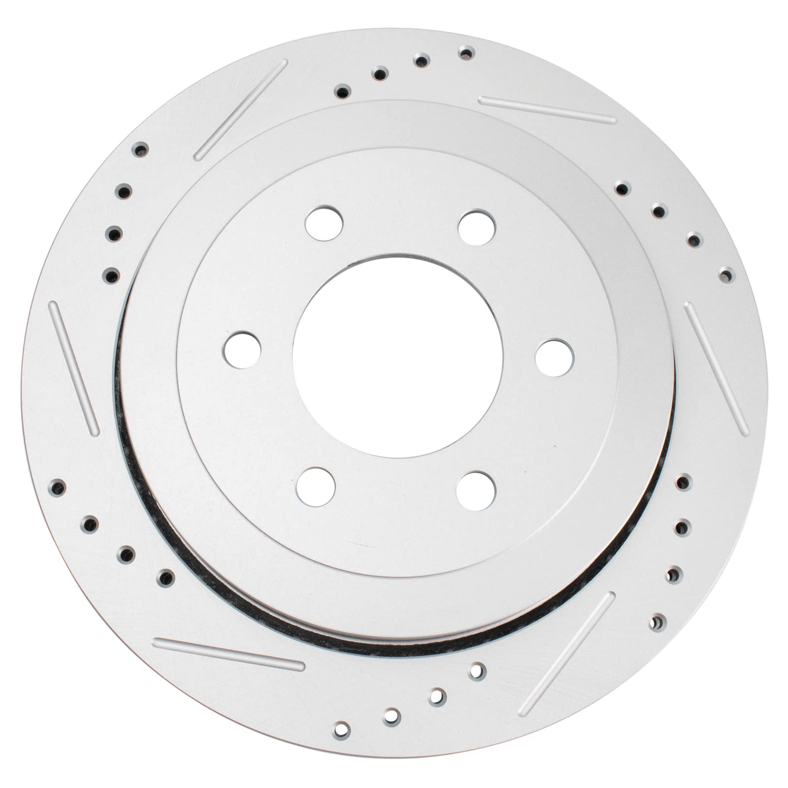 Trq Rear Performance Brake Rotors Set Premium G-Coated Cross Drilled & Slotted Compatible With 2007-2017 Ford Expedition Lincoln