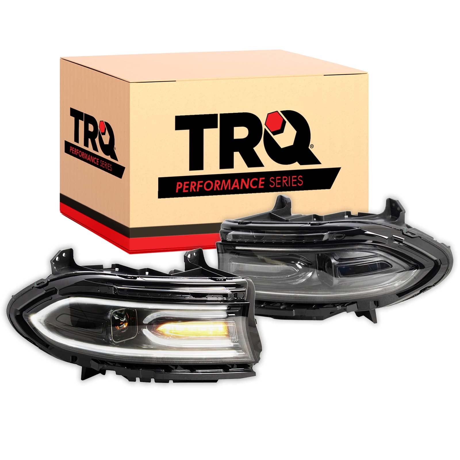 Trq Headlight Assembly Set Headlights Performance Driver & Passenger Side Ch2502270 Ch2502296 Ch2503270 Ch2503296 Compatible Wit
