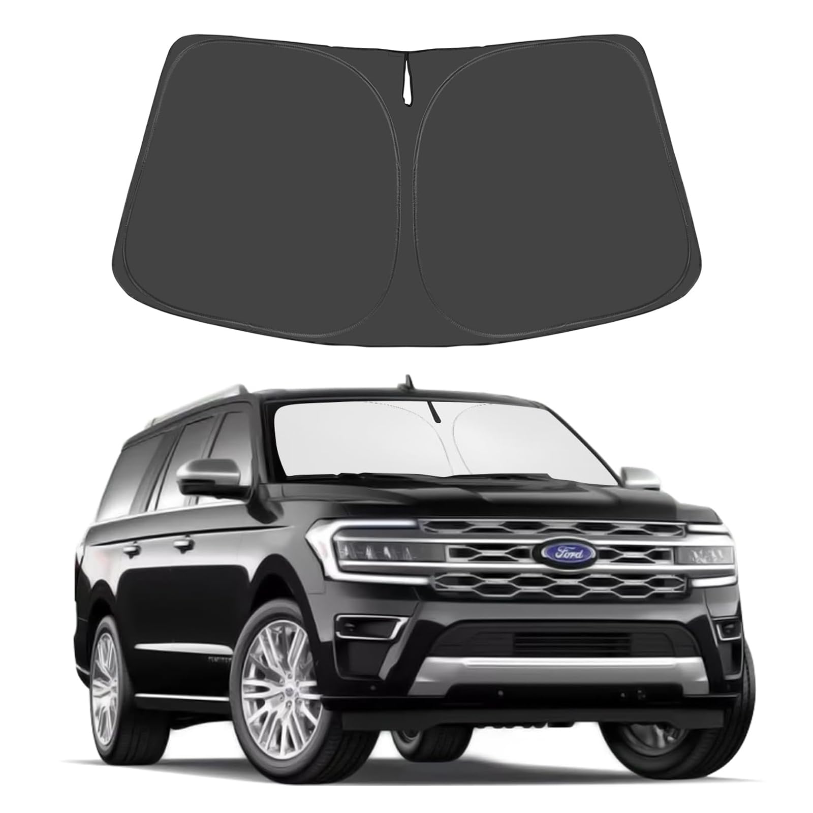 Proadsy 2025 Upgrade Windshield Sunshade Custom Fit 2018-2024 2025 Ford Expedition Reflective Heat Sun Uv Protector Foldable Fro