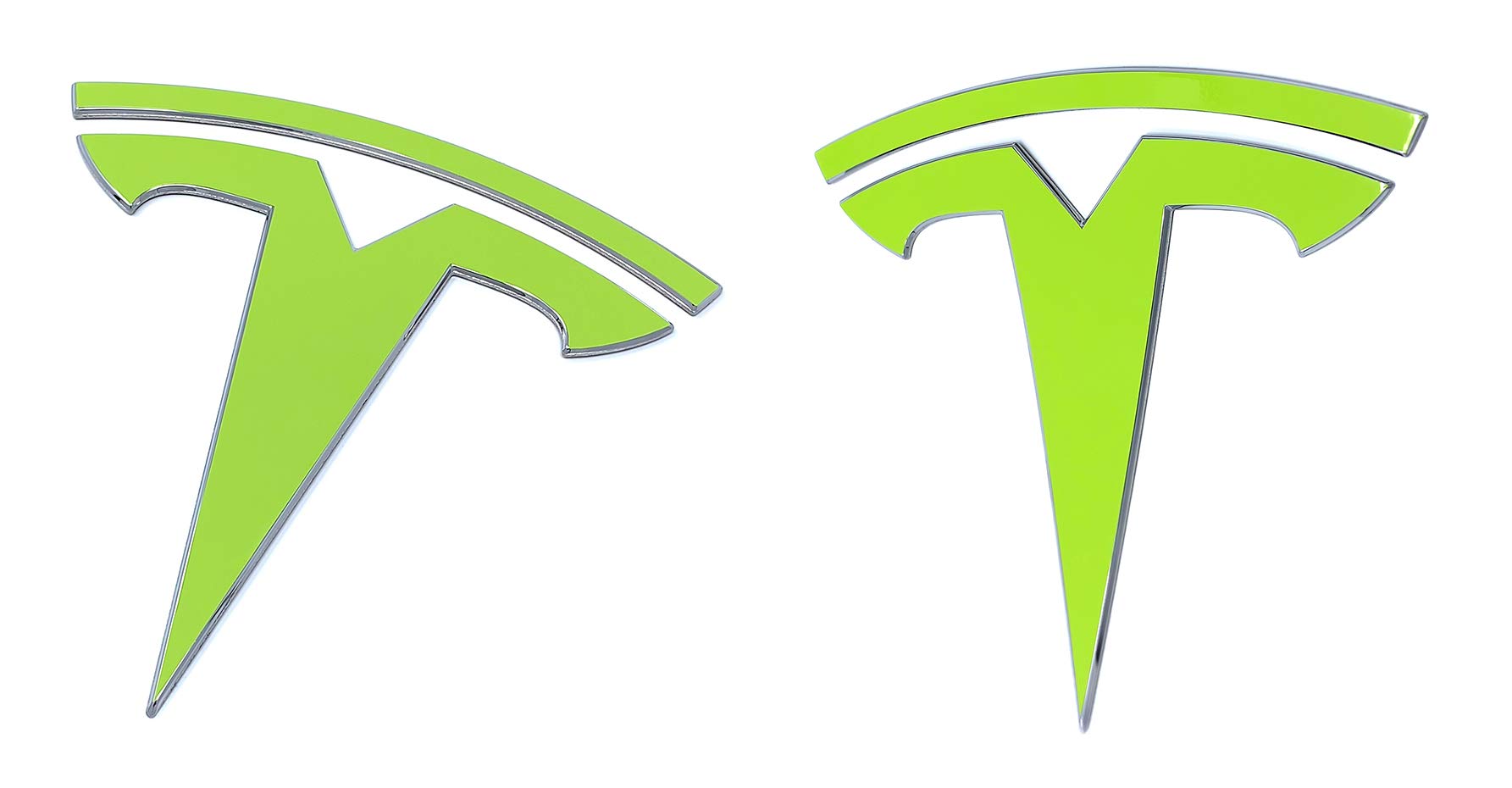 Custom Cut Graphics Logo Decal Wrap For Tesla Model Y, 4-Pc Set (Gloss Lime Green)
