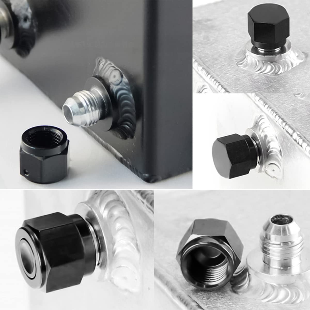 10An Female Flare Cap Block Off Fitting Plug, 2Pcs Aluminum Swivel Hex Head Nut Port Adapter, Automotive Modification Accessories For Fuel Oil Line