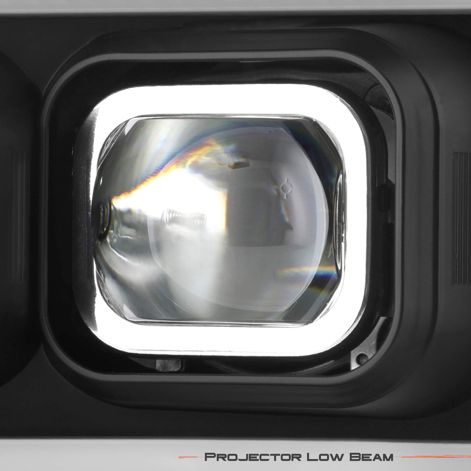 Akkon - Fits 2007-14 Chevy Tahoe Suburban 1500/2500 07-13 Avalanche Projector Led [C-Tube Bar] Black Headlights Pair Left+Right