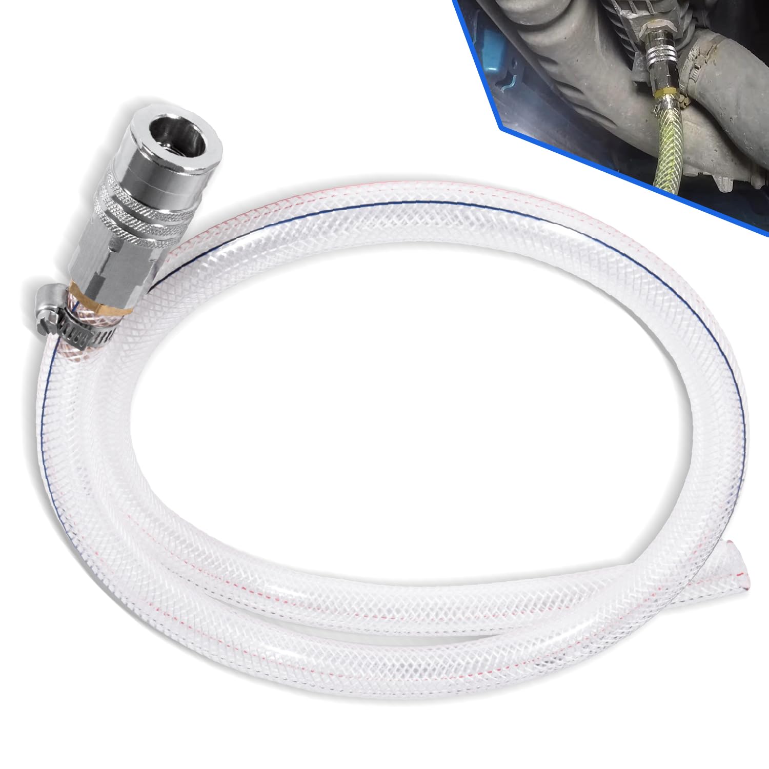 9996049 Radiator Coolant Drain Hose With Coupler Fitting Part Fit For Volvo Trucks D11, D12, D13, D16 Engines, For Mack Trucks M