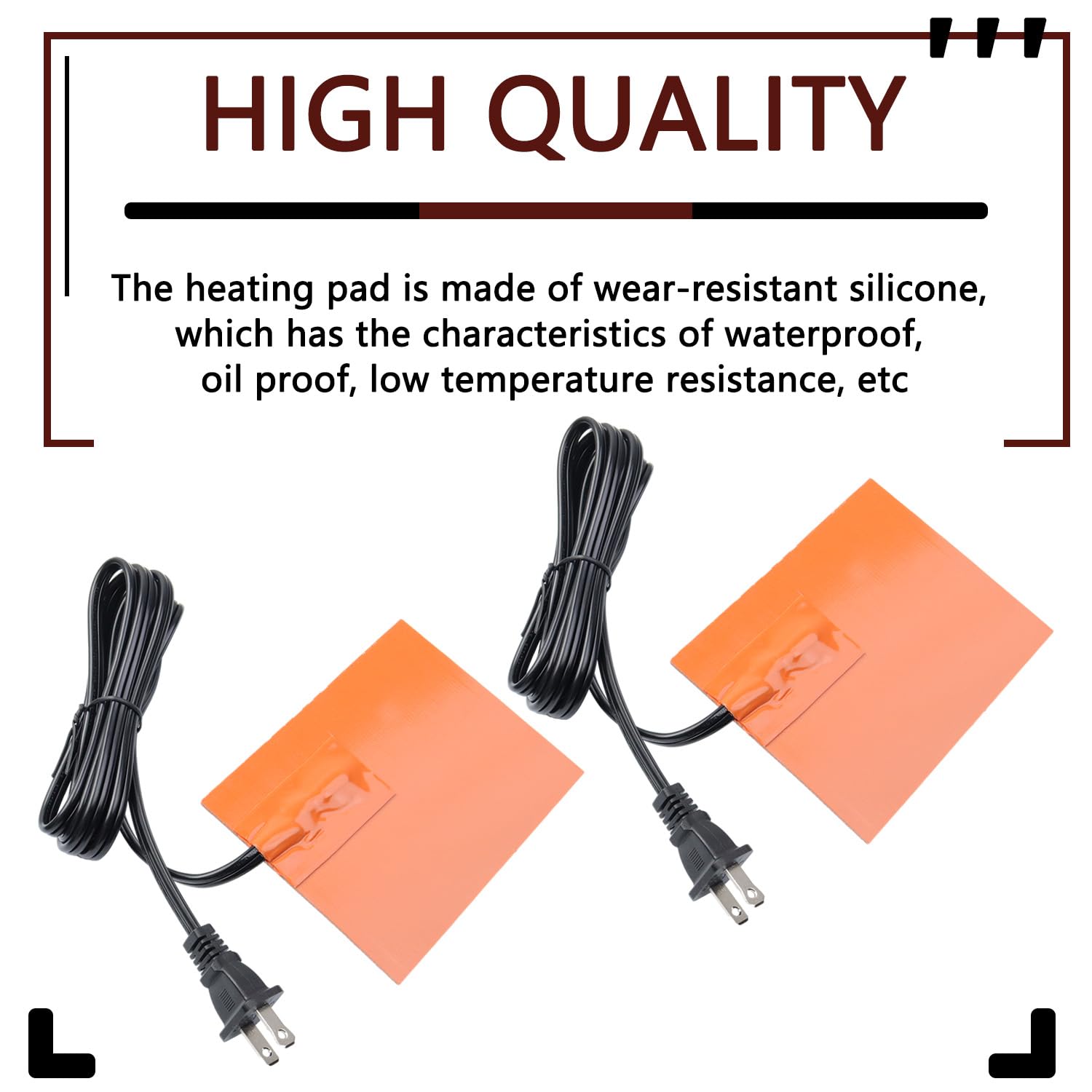 4 X 5In Car Engine Silicone Pad Heater - Self-Adhesive, 2Pcs Oil Pan Heater Pad Car Truck Oil Pan Heater Pad For Metal Surface W