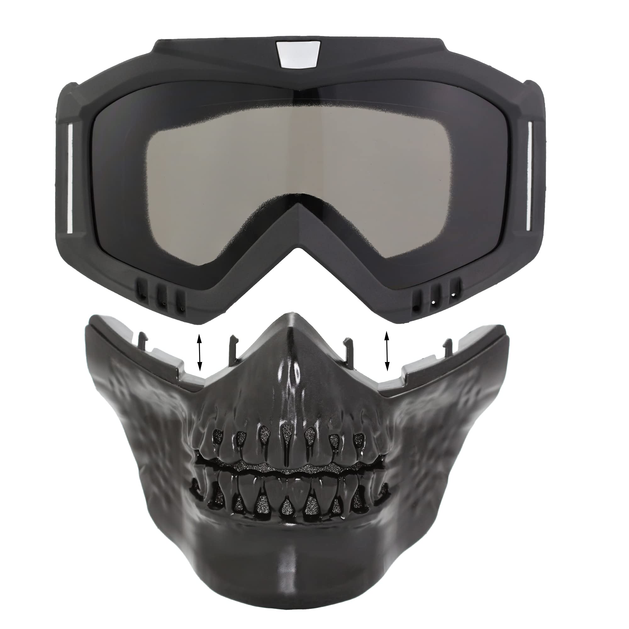 Skull Motorcycle Goggles with Removable Face Mask