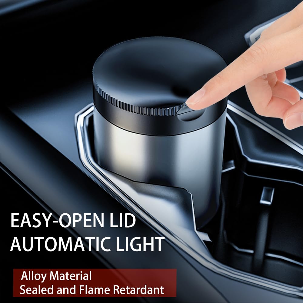 Tmengdao Ashtray With Lid,Smokeless Ashtray For Cup Holder Smell