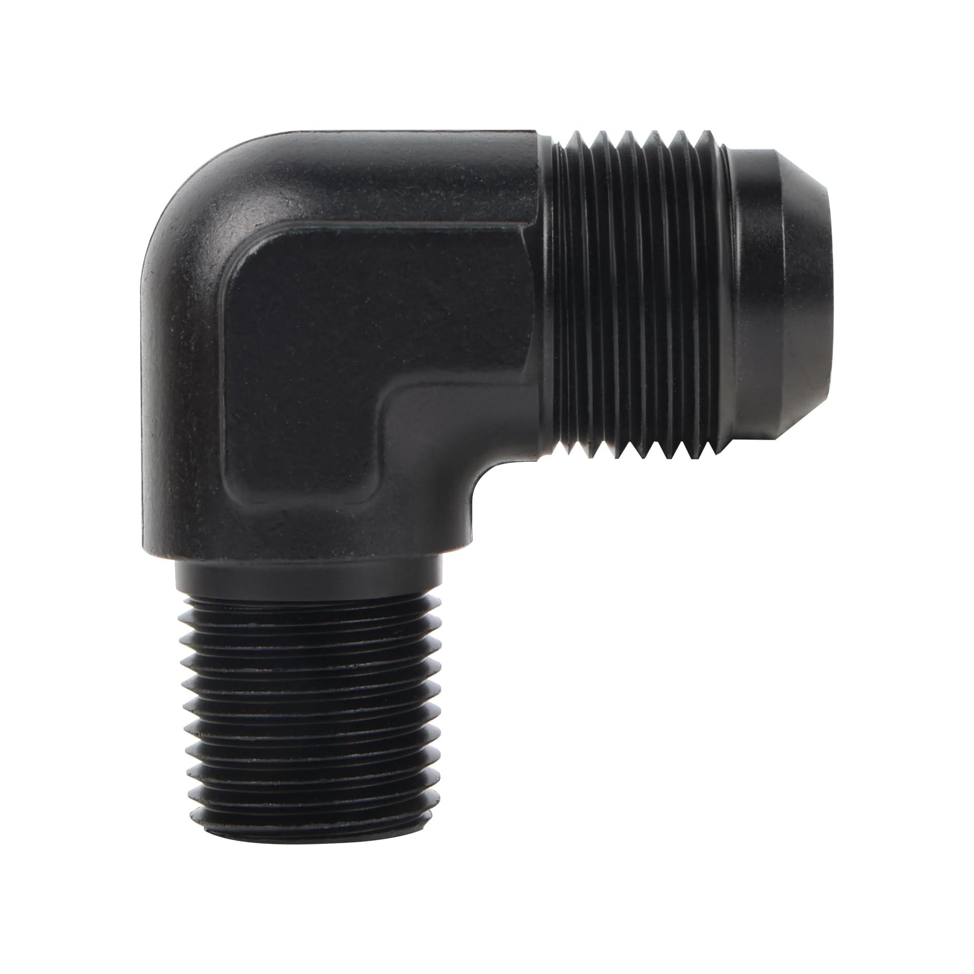 Evil Energy 12An Male Flare To 1/2'' Npt Pipe 90 Degree Fitting Adapter Aluminum Black