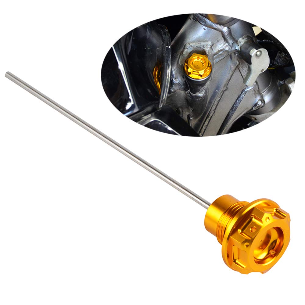 Nicecnc Gold Engine Oil Dispstick Stick Plug Level Gauge Compatible With Suzuki Drz400 Drz400E Drz400S Drz400Sm 2000-2022