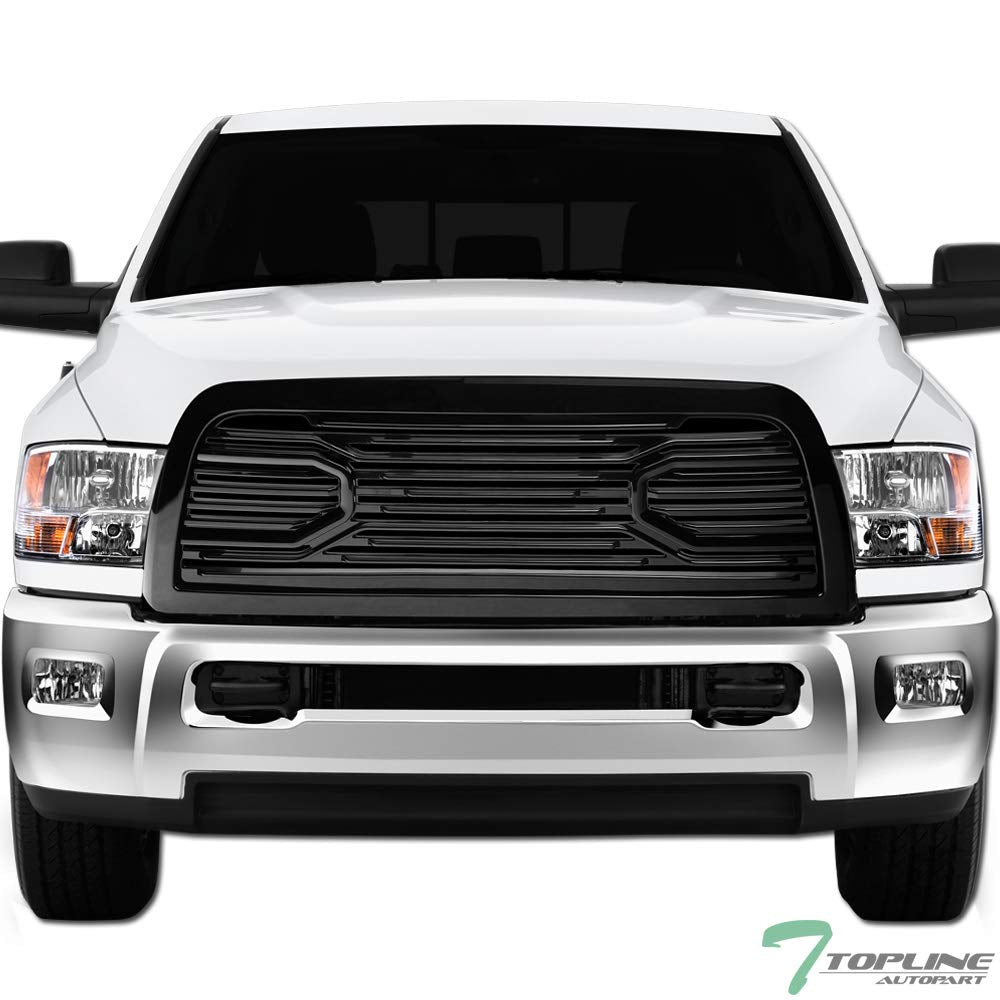 TLAPS 7422439037076 Compatible With 2010-2018 Dodge Ram 2500/3500 / 4500/5500 Glossy Black Big Horn Style Horizontal Front Bumpe