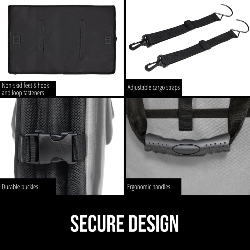 Gorilla Grip Car Trunk Storage Organizer, Multiple Compartments Travel Accessory, Removable Base Panel, Compartment Dividers, Ea