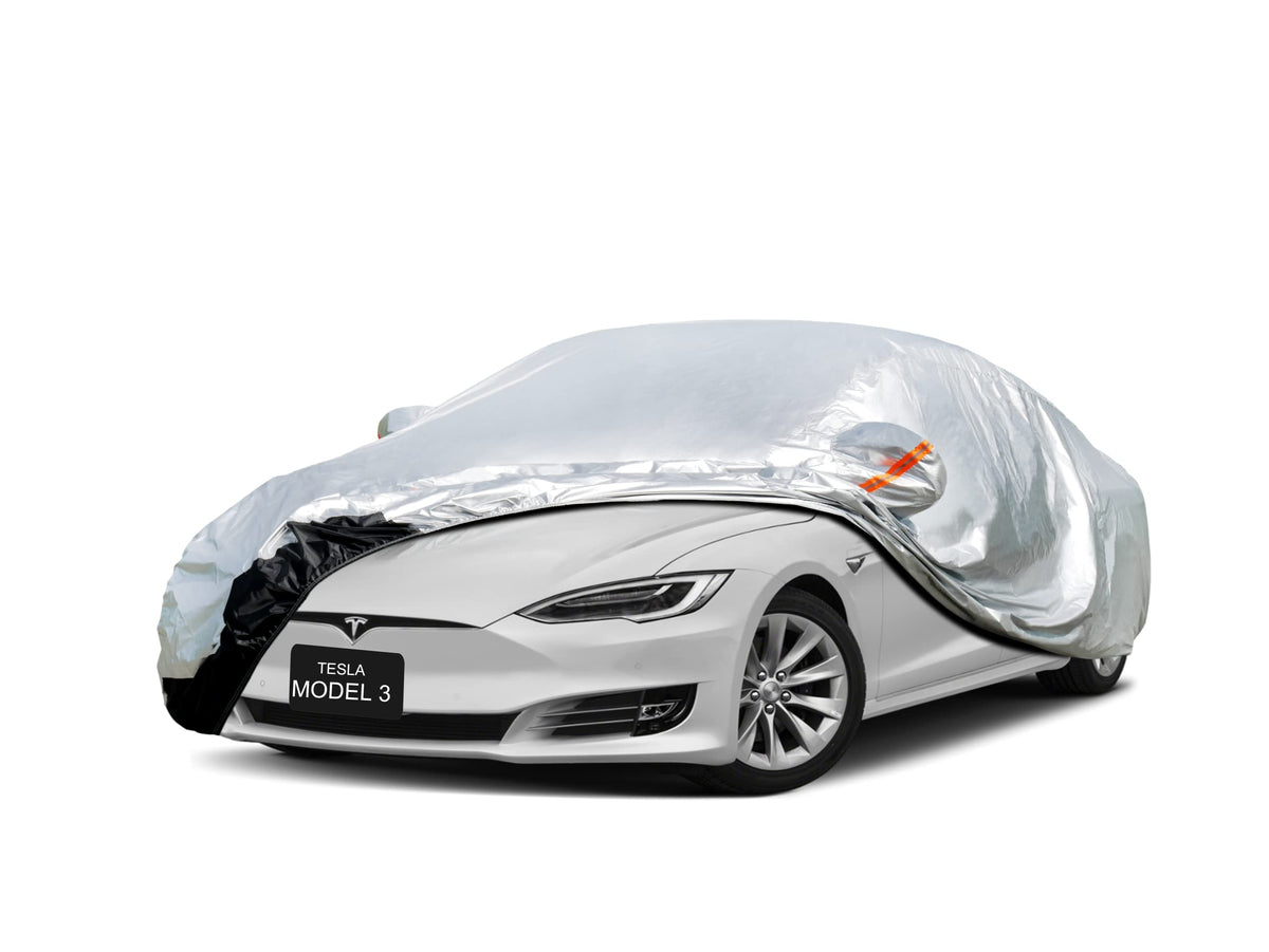 Gunhyi Car Cover Custom Fit Tesla Model 3 (2017-2025) Waterproof For Automobiles, Oxford Sun Rain Dust Snow Protection (Ships Fr