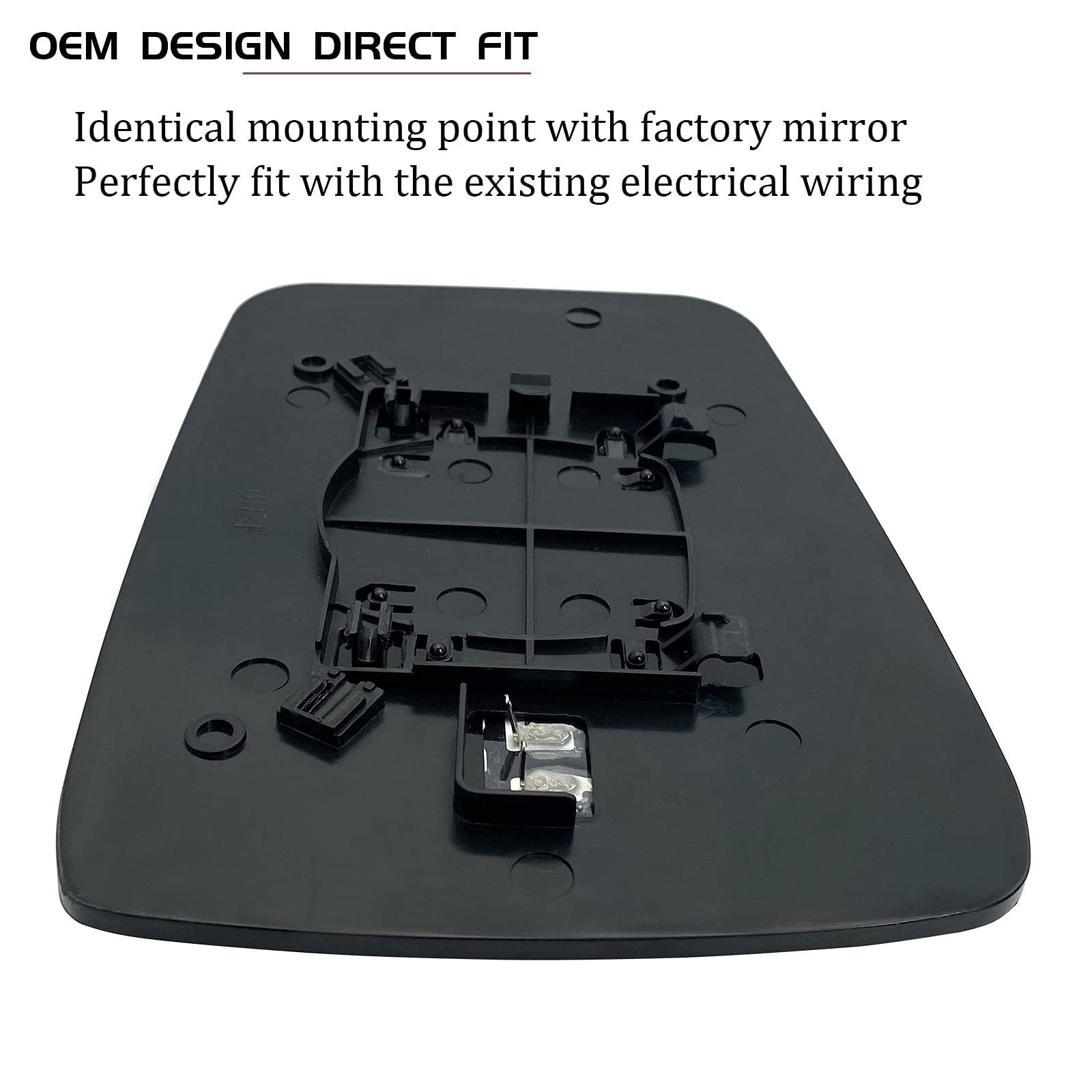 Driver Left Side Heated Mirror Glass Replacement for 2009-2018 Dodge Ram 1500 2500 - Side View Heated Convex Mirror Glass with R