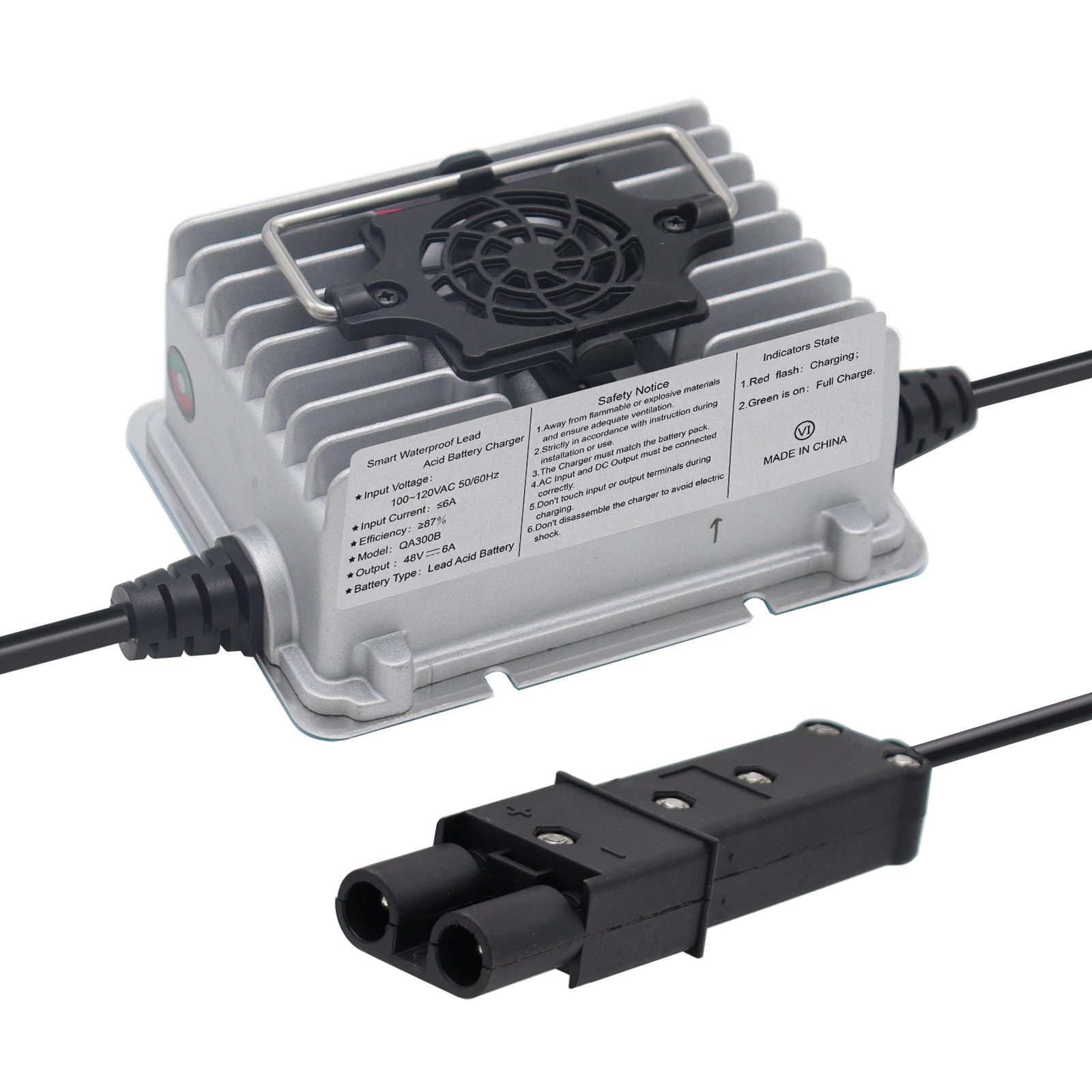 48V 6A Battery Charger For Yamaha Golf Cart G19 G22 With 2 Pin Plug, 48 Volt 6 Amp