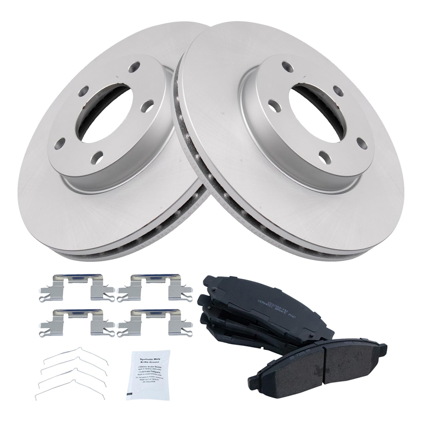 Trq Front Brake Pad & Rotor Kit Brake Pads Brake Rotor Ceramic Compatible With 2011-2014 Nissan Leaf 2013-2021 Nv200