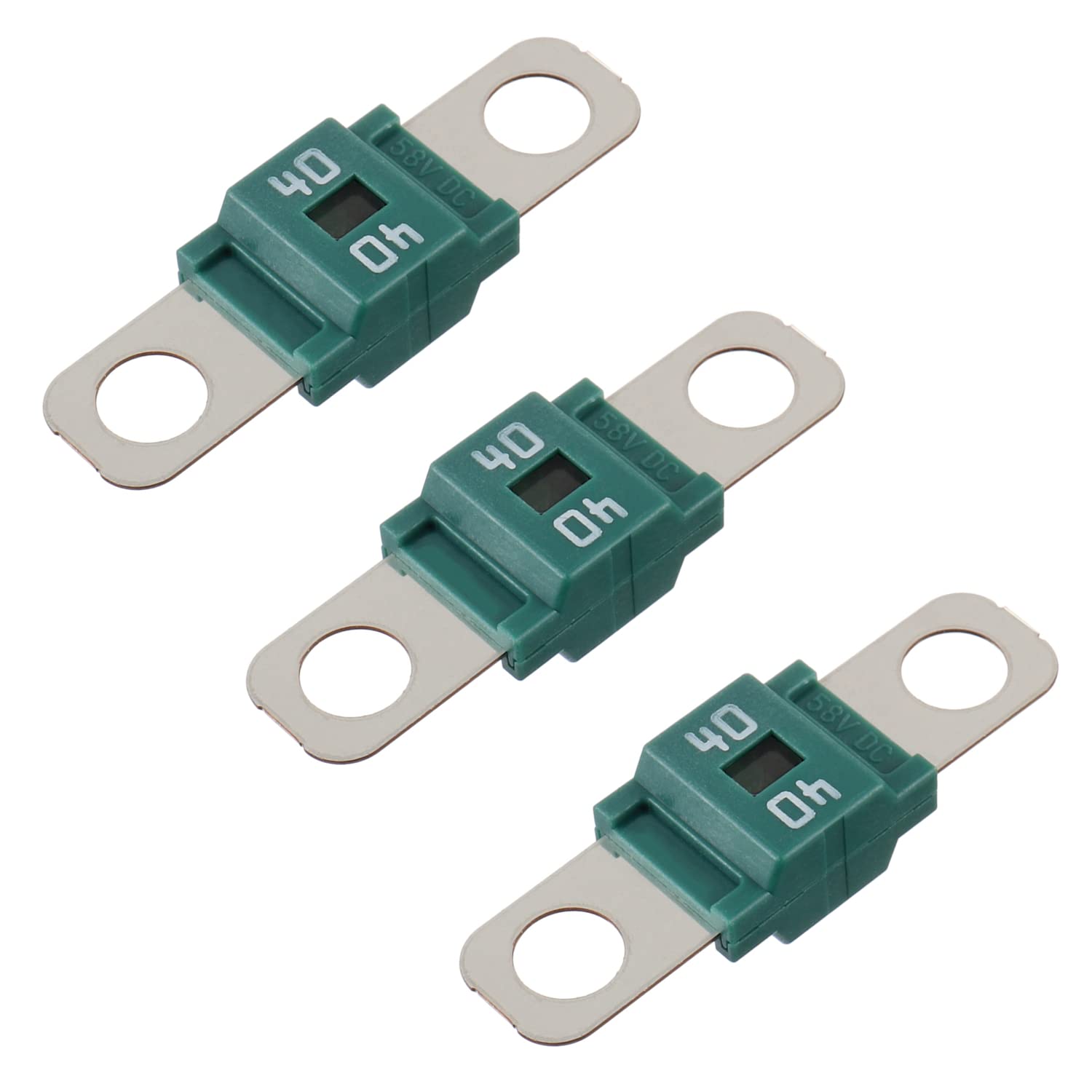 BOJACK AMI/Midi 40A High Current Fuse - Bolt-on Fuse 40 Amp for Cars, Trucks, Construction Vehicles, Buses, Caravans (Pack of 3)