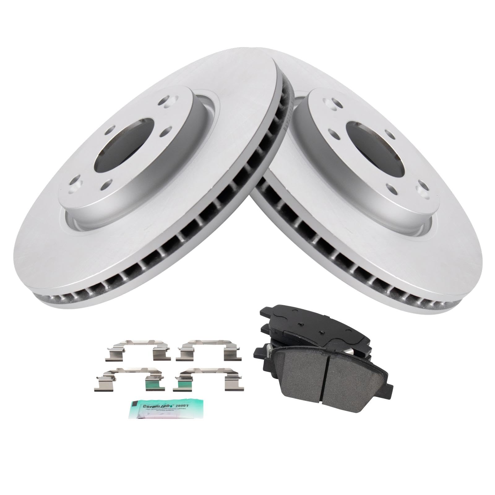 Trq Front Brake Pad & Rotor Kit Brake Pads Brake Rotor Semi-Metallic Premium G-Coated Compatible With 2011-2015 Hyundai Sonata 2