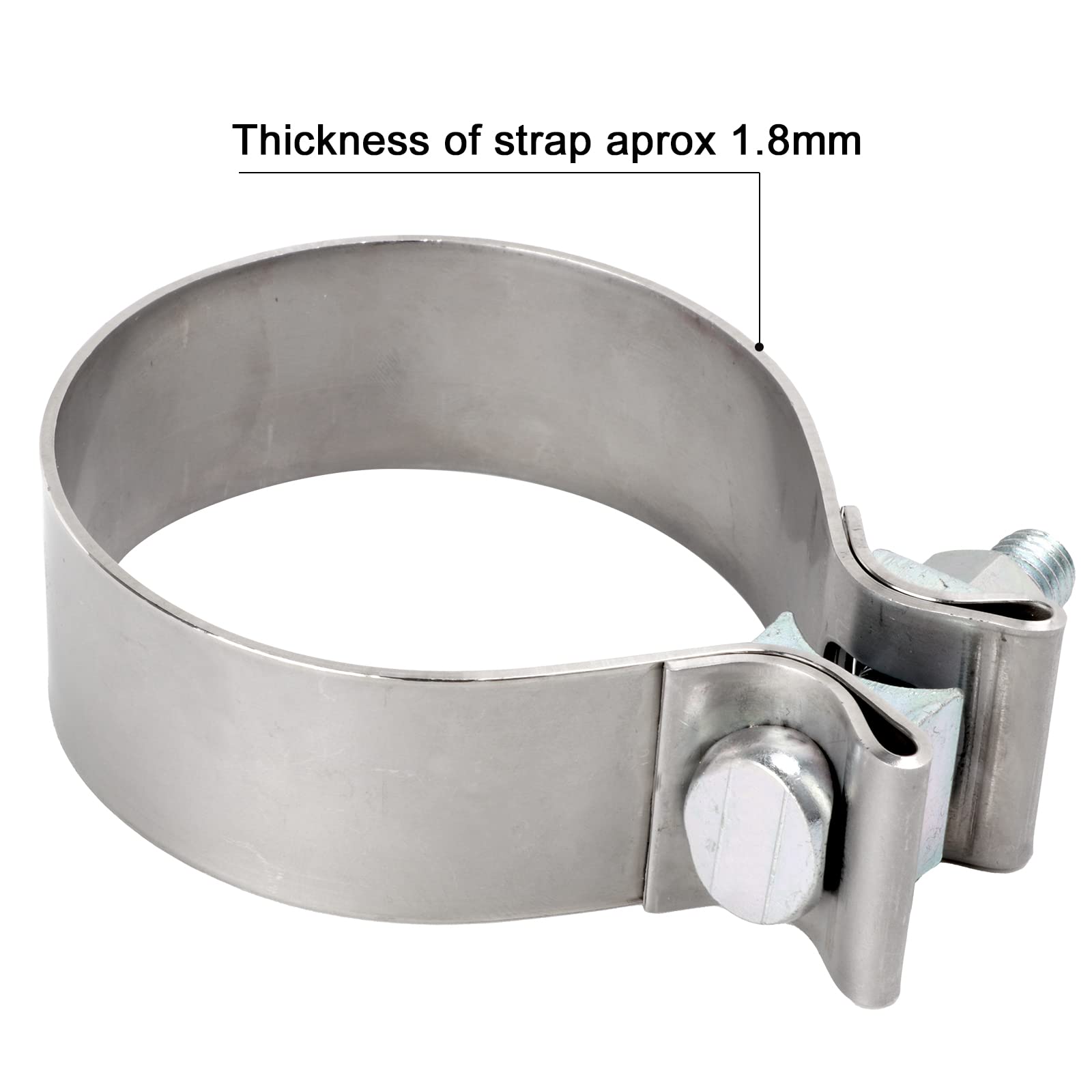 Tirol 3 Exhaust Clamp 3 Inch Exhaust Clamp Stainless Steel Narrow Band Muffler Clamp For 3' Od Exhaust Pipe, Muffler Pipe 2Pcs