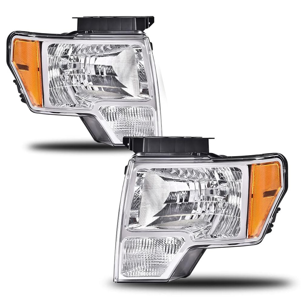 Cheda Headlights Assembly, Compatible With 2009 2010 2011 2012 2013 2014 Ford F150 Replacement Headlights Assembly Lamps Left+Ri