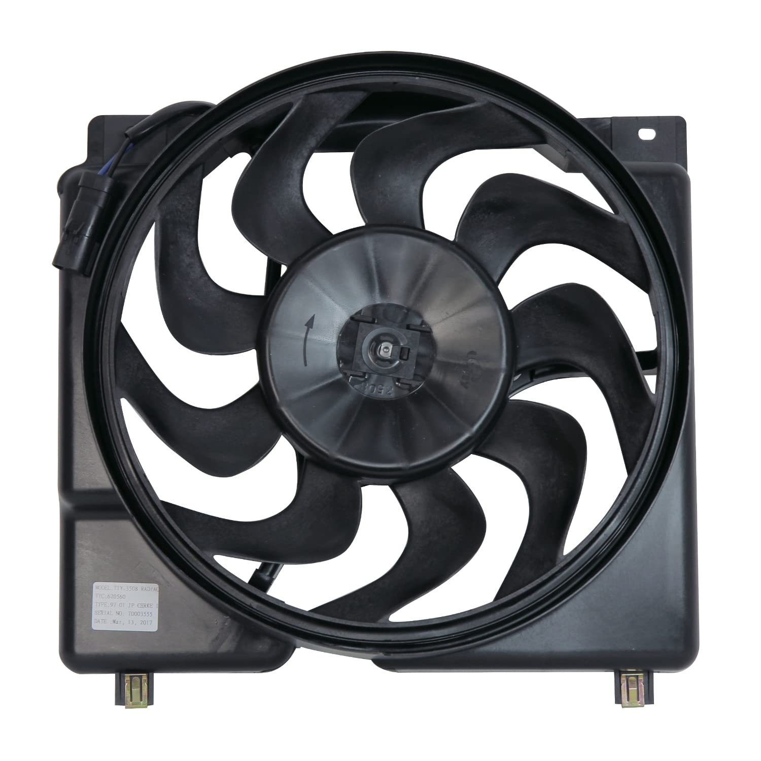Tyc 620560 Cooling Fan Assembly Compatible With 1997-2001 Jeep Cherokee , Black