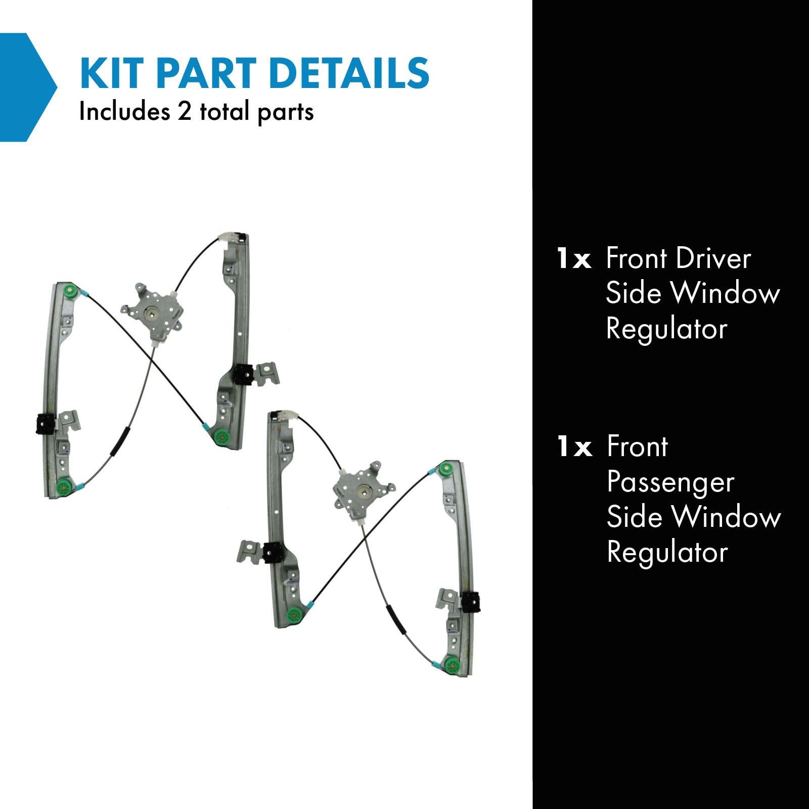Trq Front Power Window Regulator Set Compatible With 2002-2006 Nissan Altima