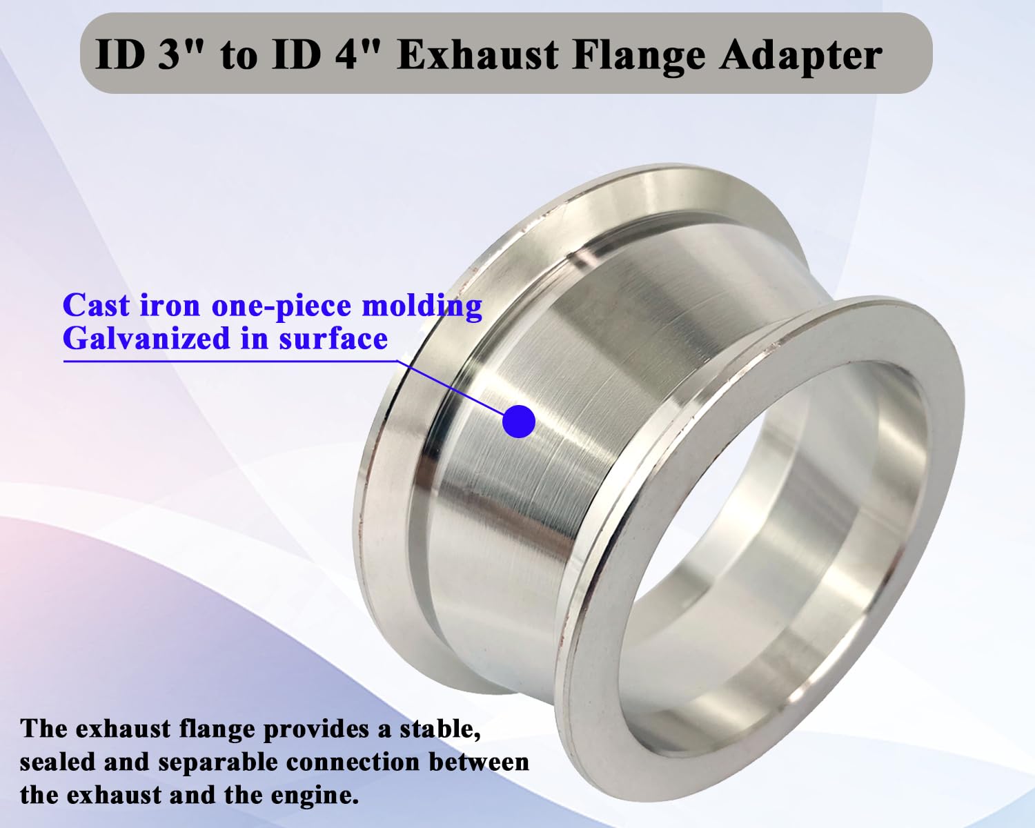 Elifecenter 3'' to 4'' Exhaust Flange Adapter,Turbo Exhaust V-band Adaptor Flange CNC(3''ID to 4''ID)