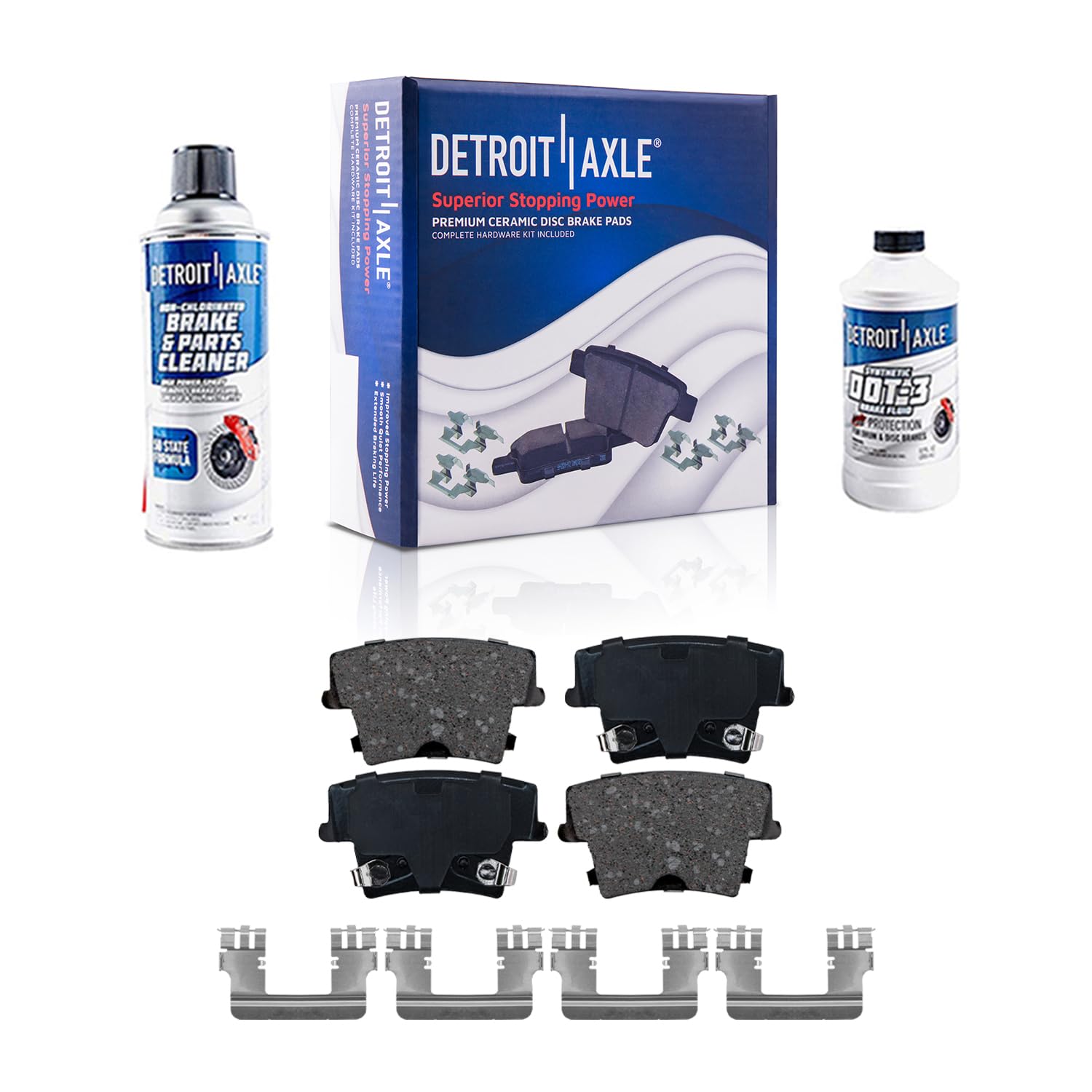 Detroit Axle- Rear Brake Pads for 2005-2023 Chrysler 300, 2009-2023 Dodge Challenger 2006-2023 Charger 2005-2008 Magnum, Ceramic