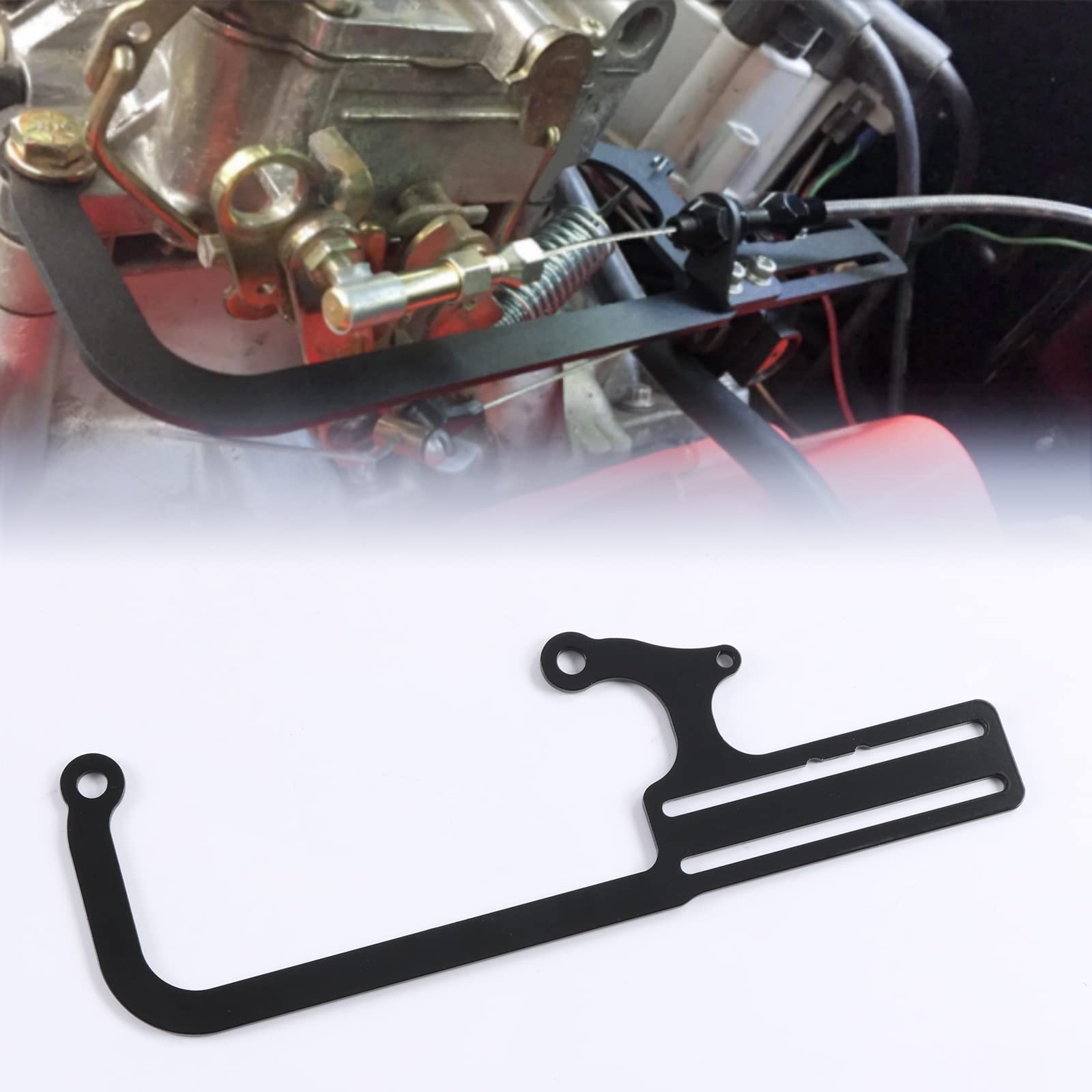 Wowyzl 304147 Ez-Efi Cable Mount Kit Carburetor Throttle Cable Mount Bracket Steel Black