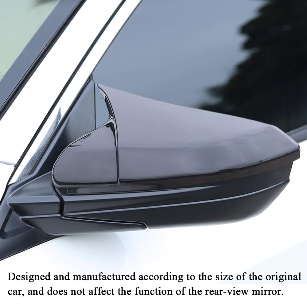 Rifoda for Civic car Door Side Mirror Cover Trims ABS Material for Honda 10th gen Civic 2016 2017 2018 2019 2020 2021-Bright Bla