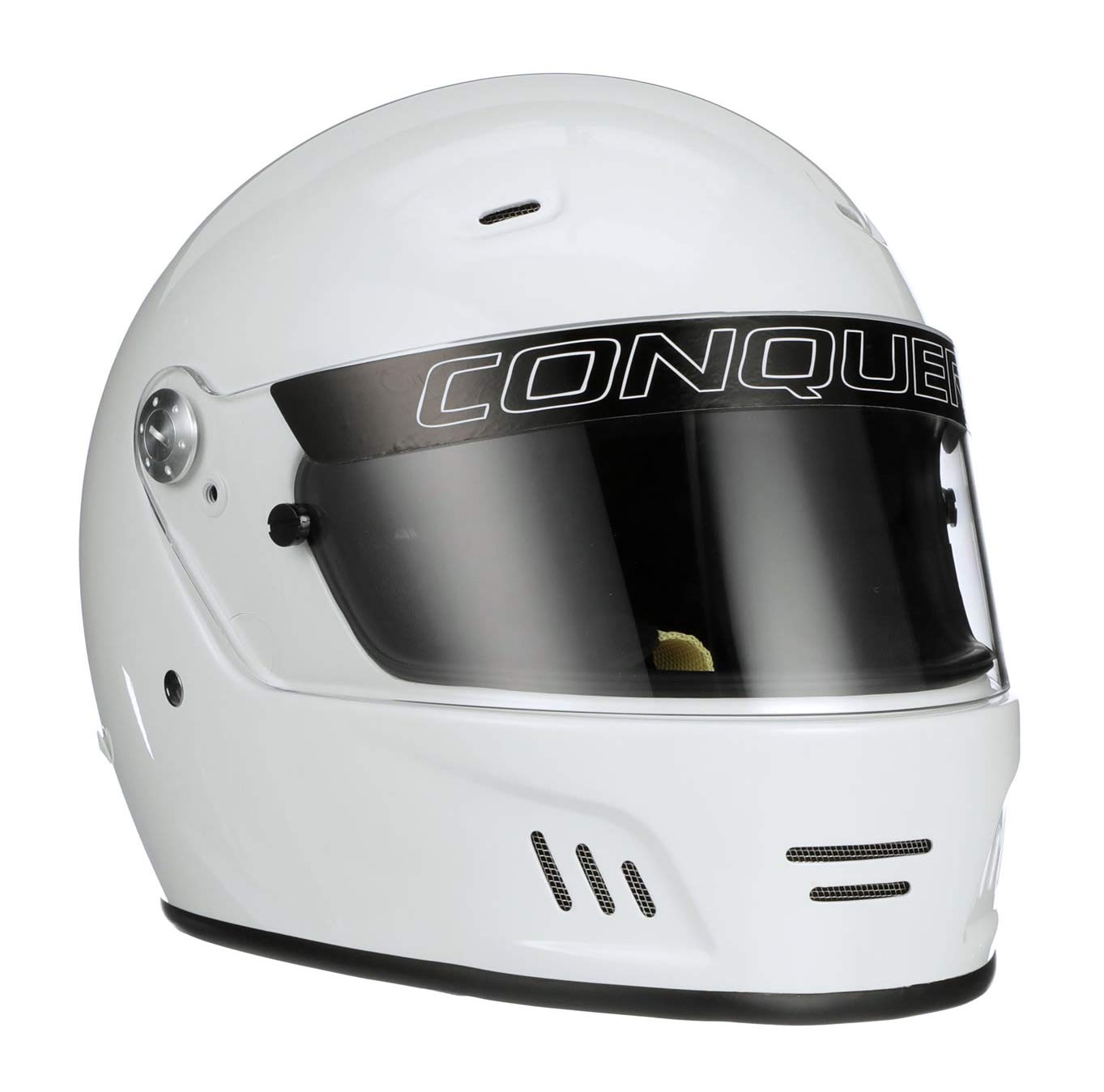 Conquer Full Face Auto Racing Helmet - SA2020 Approved, Medium Size, Fiberglass, Black