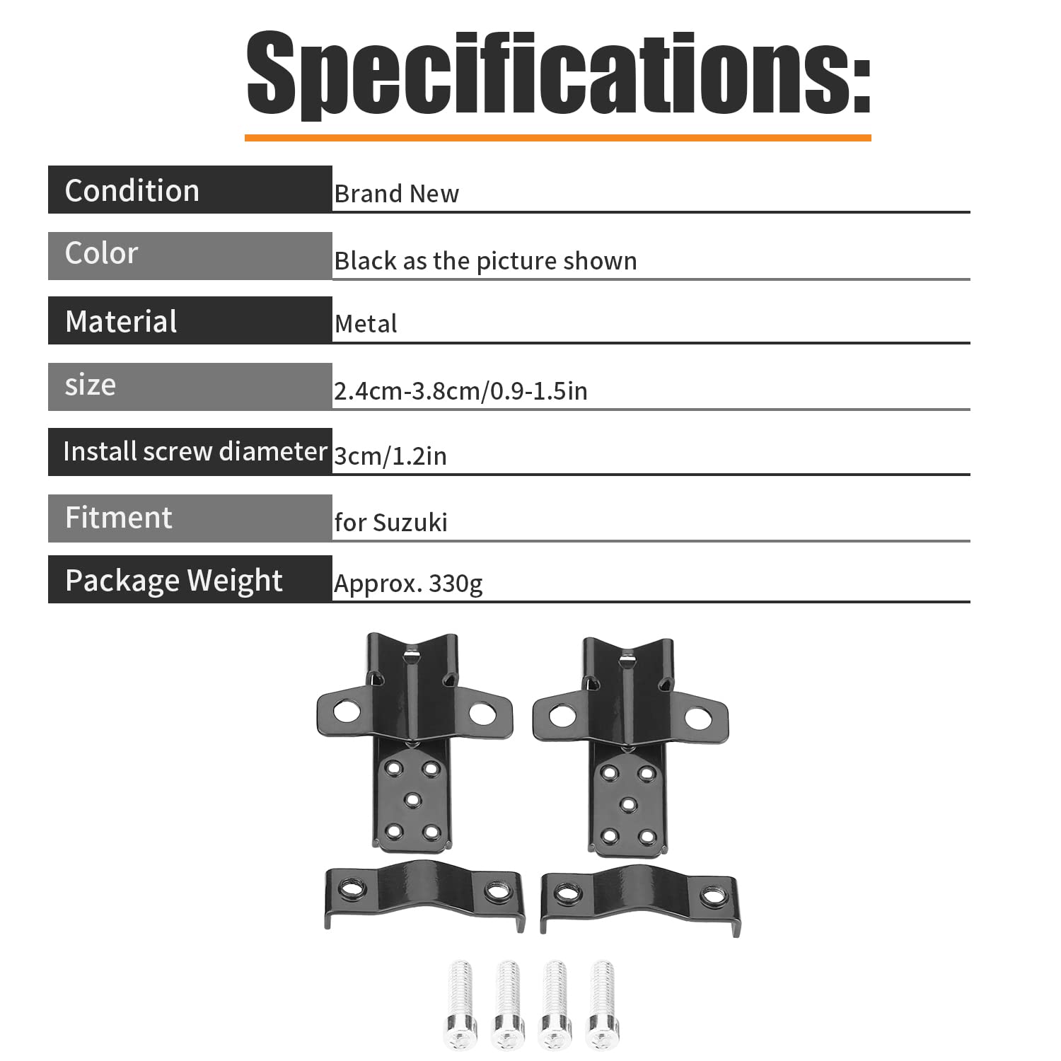 Keenso Mini Bike Foot Rest, Stylish Black Folding Motorcycle Foot Pegs Simple Clamp On Foot Pegs Foot Rest Pedals