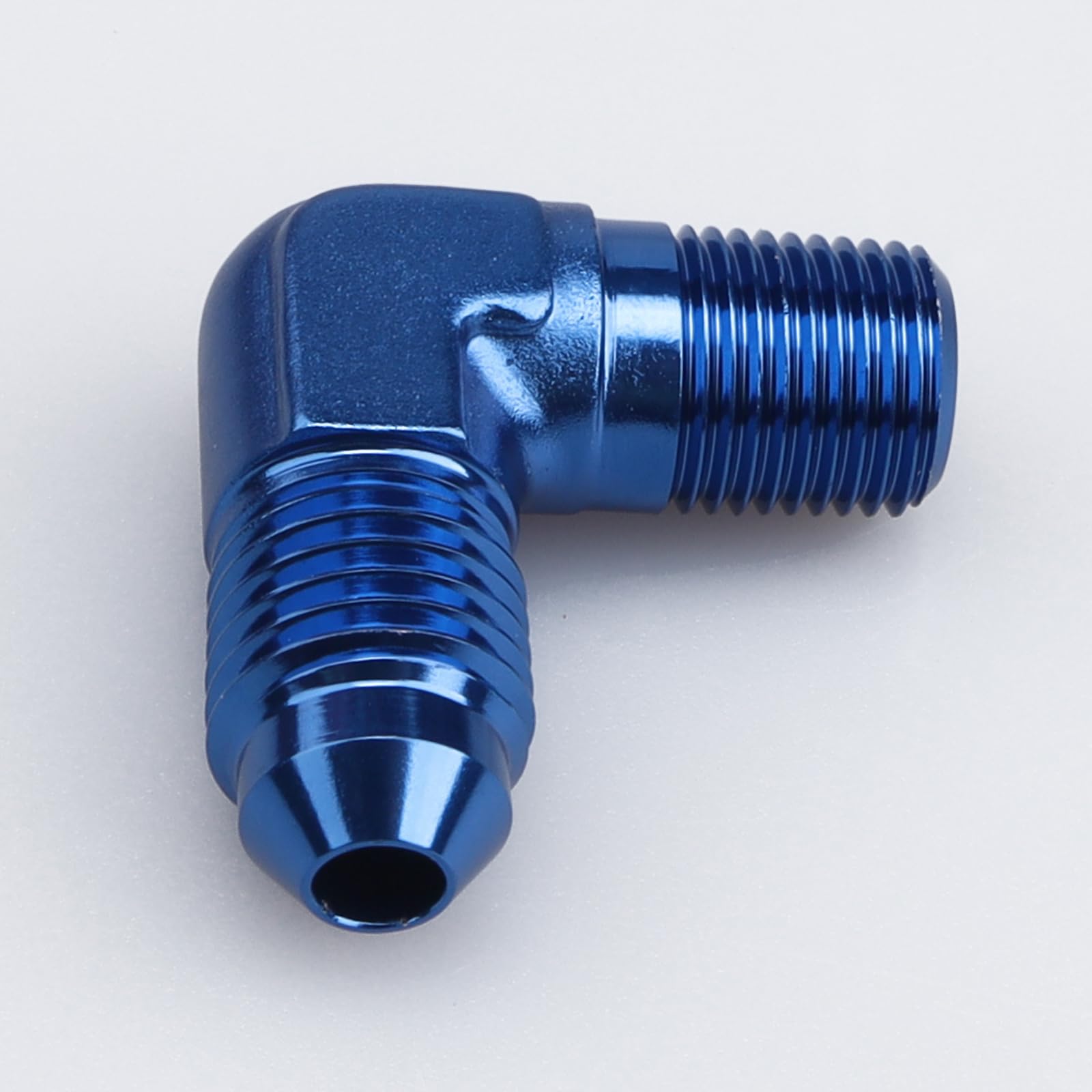 Ac Performance 90 Degree Elbow -4 An Male To 1/8 Npt Male Fitting Adapter Connector Aluminum Blue