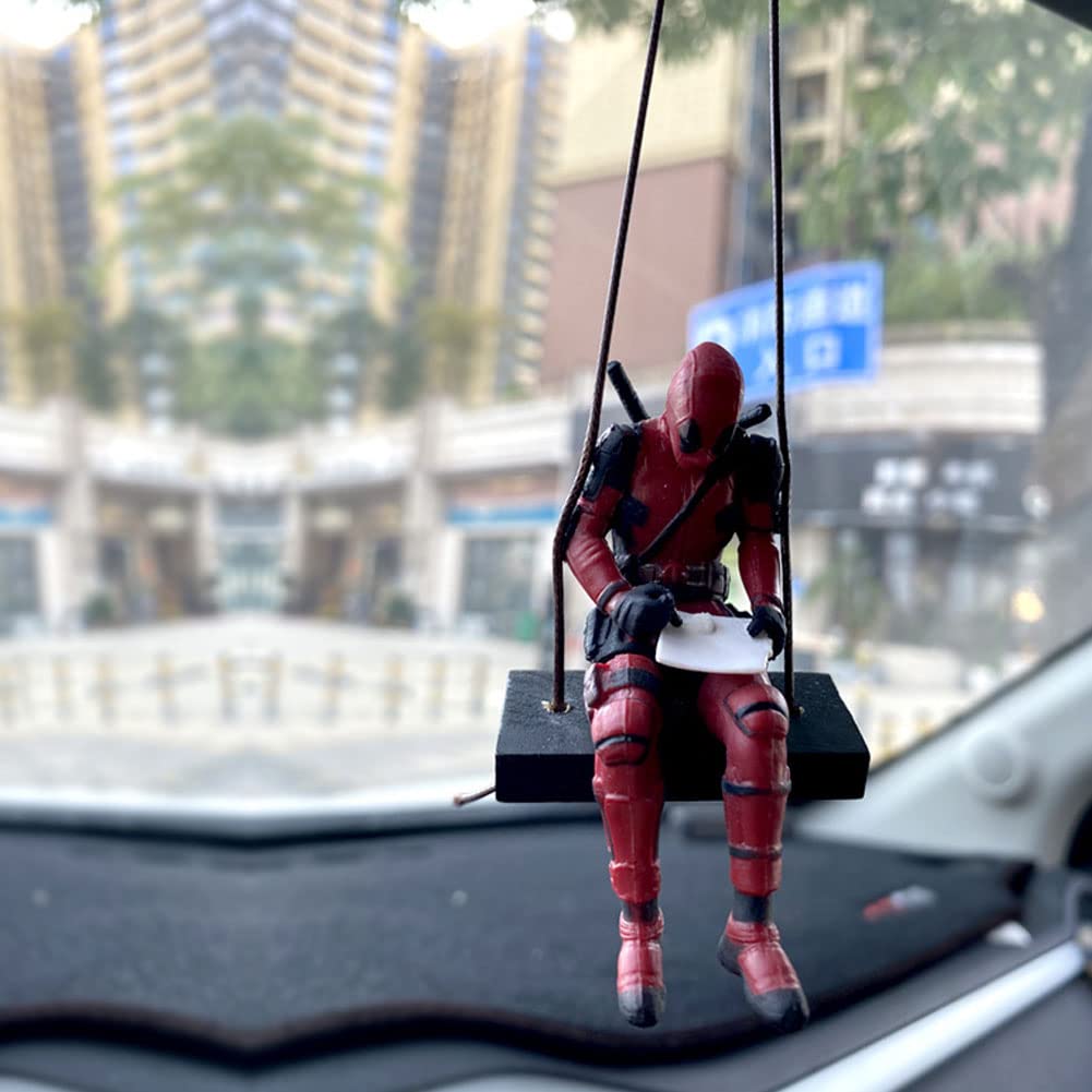 Deadpool Car Accessories,Car Rear View Mirror Hanging Accessories,Funny Car Accessories,For Office Home Hanging Micro Landscape