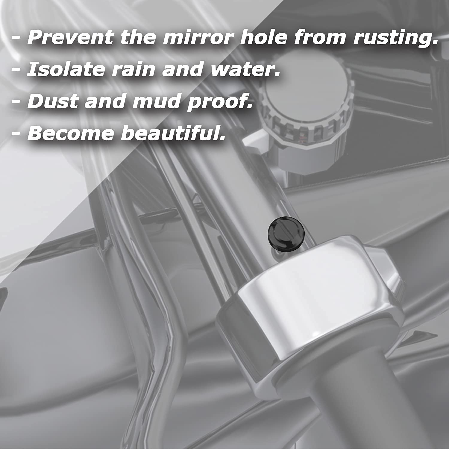 AVERZELLA 4pcs Motorcycle Mirror Hole Plugs Screws Bolts 2 Regular+2 Reverse M10x1.25 (black, M10>2 regular + 2 reverse)