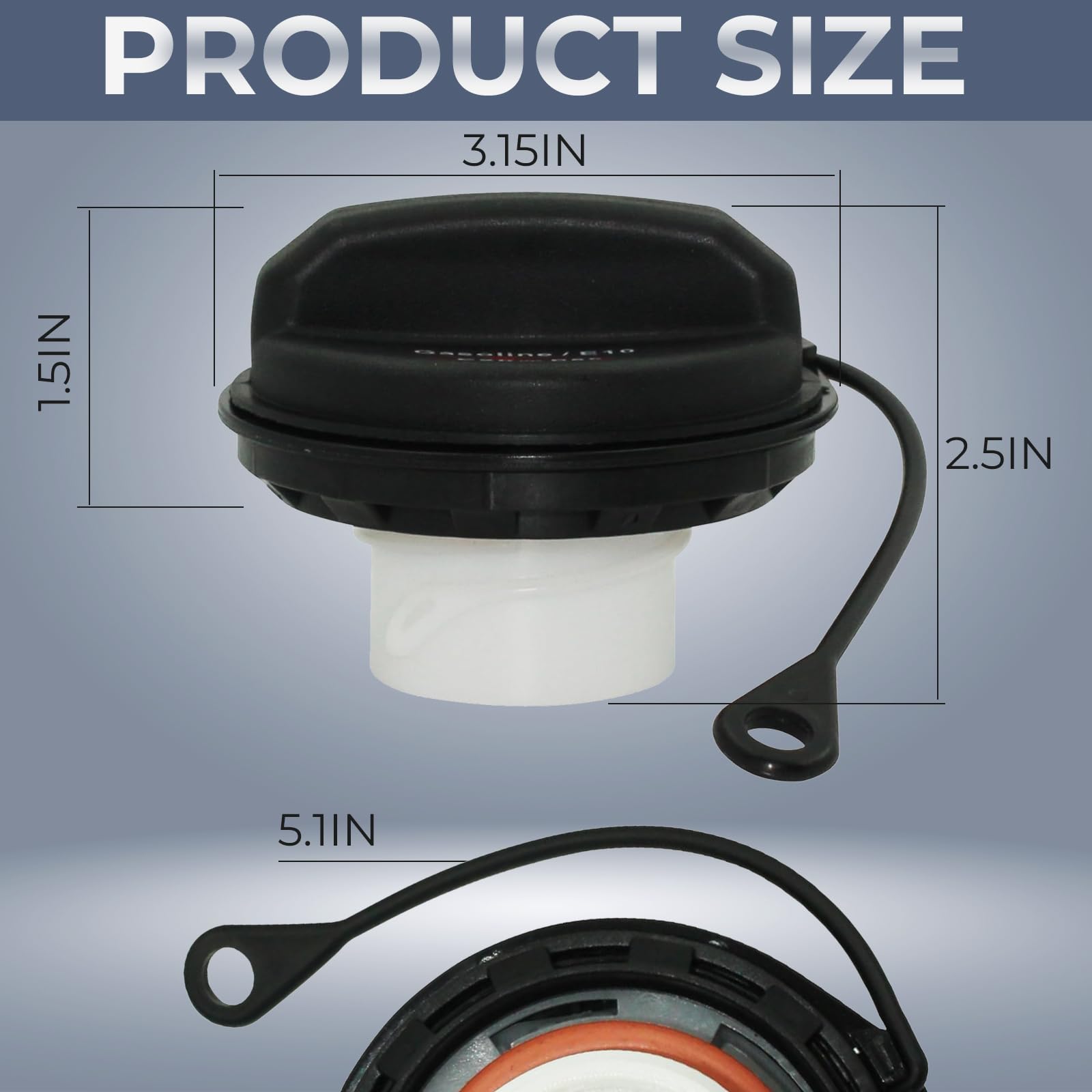 Gas Cap Fuel Cap For Ford Lincoln Mercury 2004-2009 F150, 2007-2015 Edge, 2009-2020 F250 F350 Super Duty, 2017-2021 F450 F550, 2006-2007 Fusion, 2004-2007 Freestar, 2006-2009 Ranger, Fc1079 Fc1089