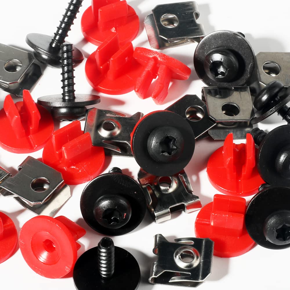 10 Sets Engine Splash Shield Screw Kit,T30 Engine Splash Shield Guard Undertray Cover Screws with Screw Seat and Gasket,Fit for