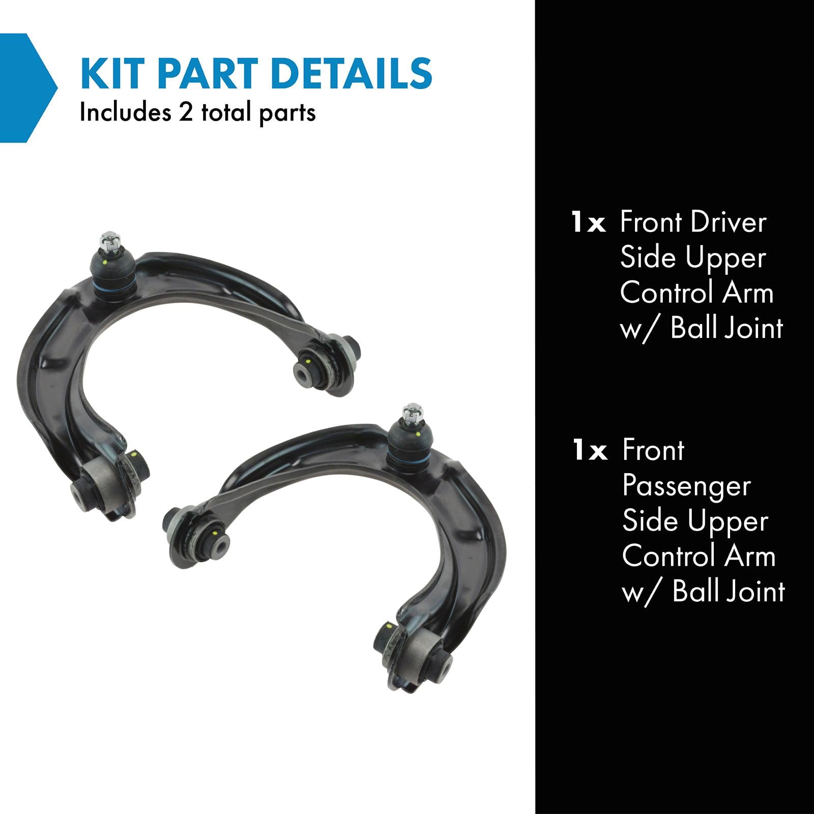 Trq Front Upper Control Arm With Ball Joint Set Compatible With 2009-2014 Acura Tl Tsx 2008-2012 Honda Accord