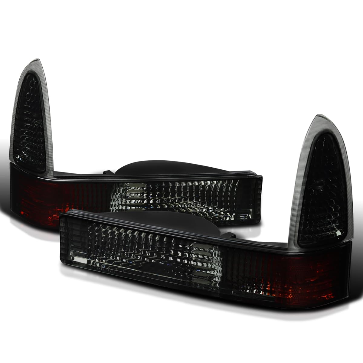 Spec-D Tuning Smoke Lens Bumper Corner Lights Compatible with 1999-2004 Ford F250 F350 F450, 2000-2004 Ford Excursion, L+R Pair 