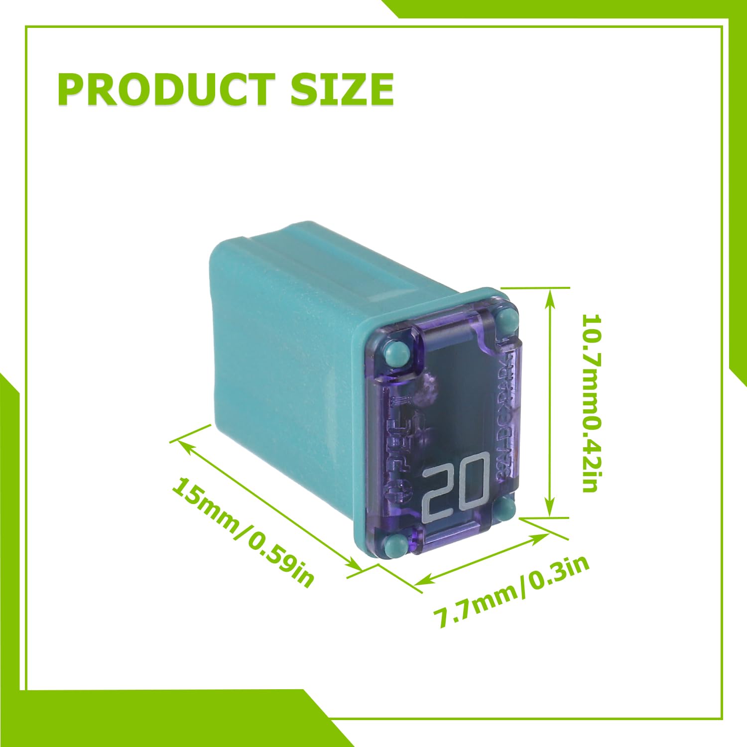 EPLZON 20A 20AMP 32V FMM MCASE 608820 Micro Cartridge Fuses Low-Profile Fuses Kit(Pack of 10pcs)