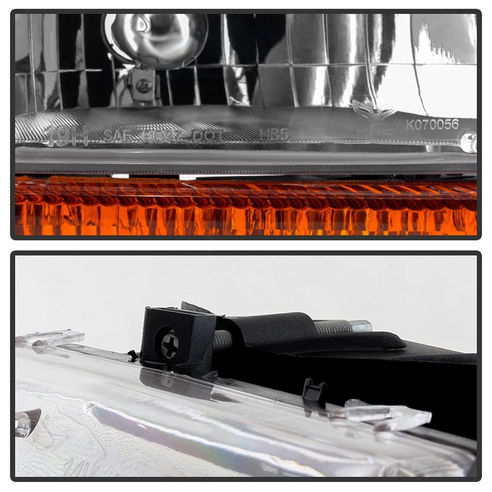 Acanii - For 1997-2004 Dakota Durango Headlights Headlamps+Signal Marker Lamps Driver + Passenger Side