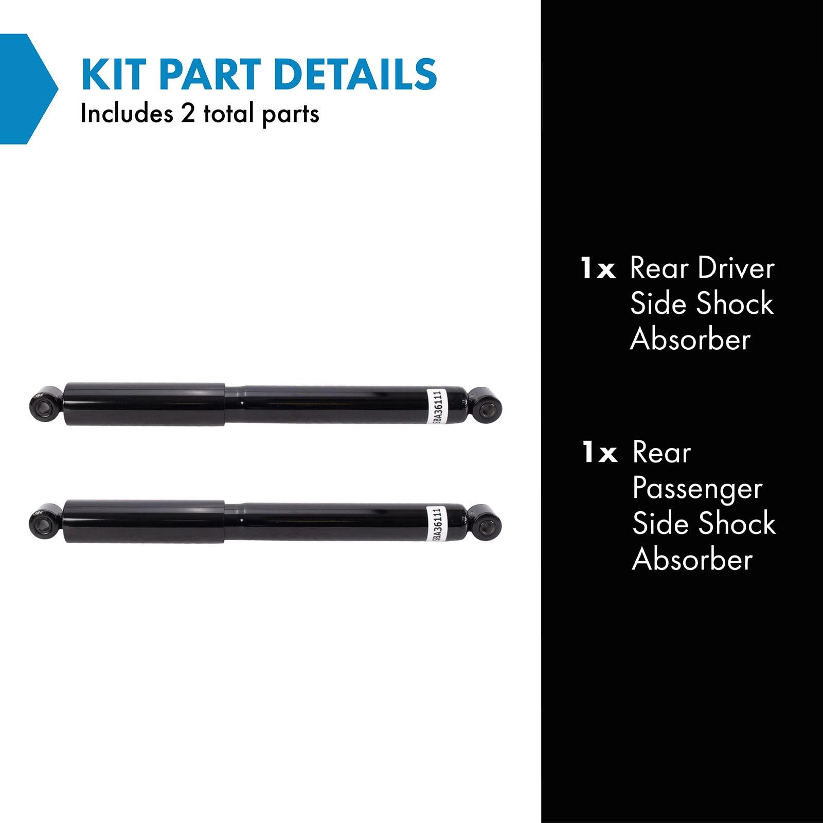 Trq Rear Shock Absorber Set Compatible With 2015-2020 Chevrolet Colorado Gmc Canyon