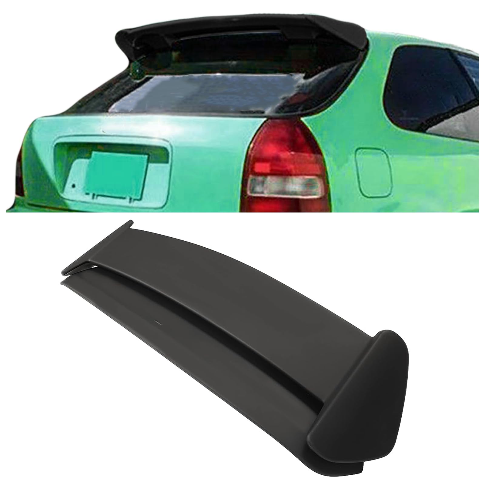 Kuafu Roof Spoiler Wing Compatible With 1996-2000 Honda Civic 3Dr Hatchback Models Type-R Style Rear Truck Lid Spoiler Primer Black