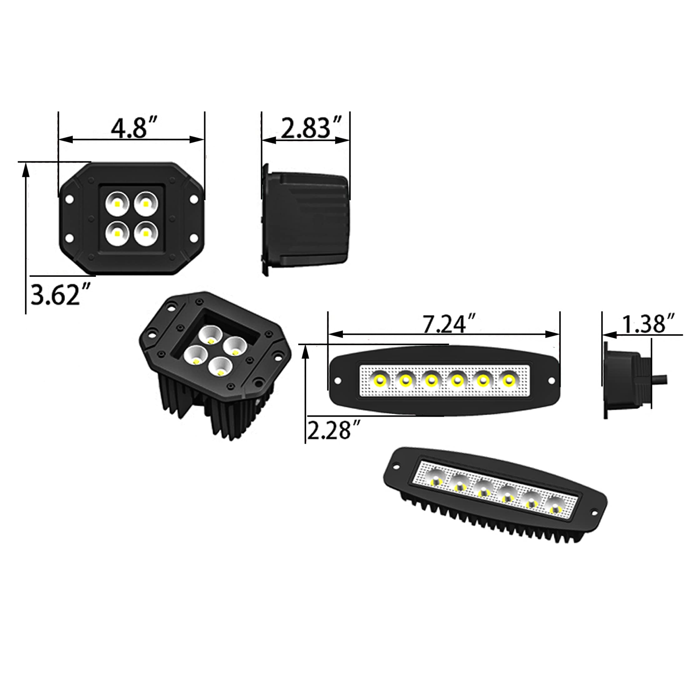 Tioyar Rear Bumper Compatible With 2014 2015 2016 2017 2018 2019 2020 2021 Toyota Tundra W/4 Led Lights + 2 4.75 D-Rings