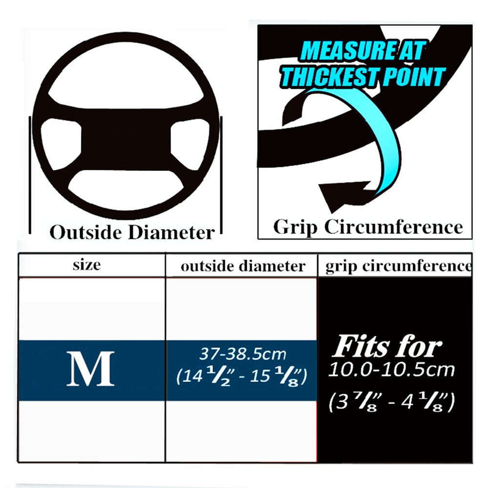 Bmlei Top Genuine Leather Steering Wheel Cover Universal 15 Inch With Anti-Slip Design And Soft Padding,Steering Wheel Stitch On