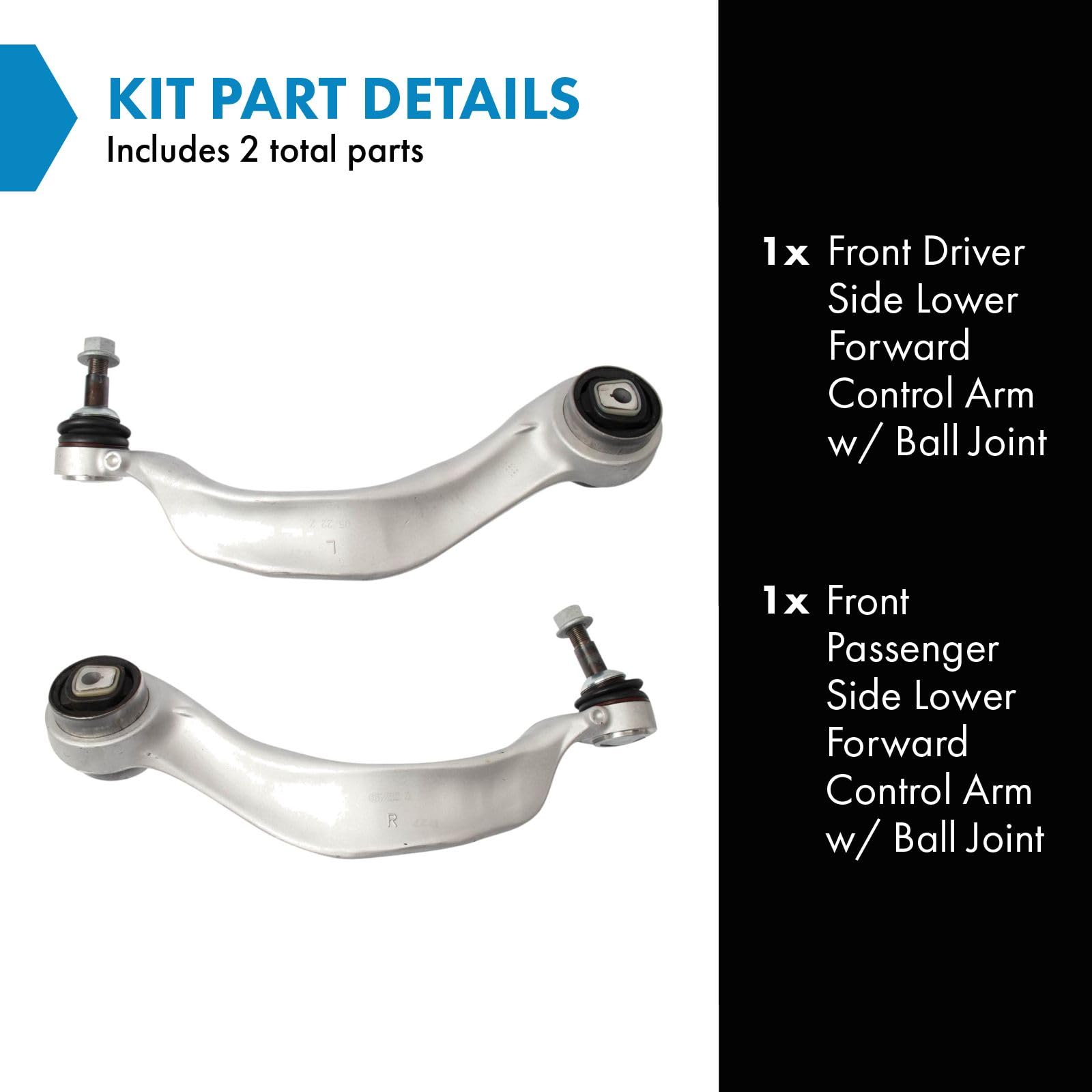 Trq Front Lower Control Arm With Ball Joint Set Compatible With 2011-2017 Bmw 535I Gt 2010-2015 550I Gt 2011-2015 740I 740Li 200