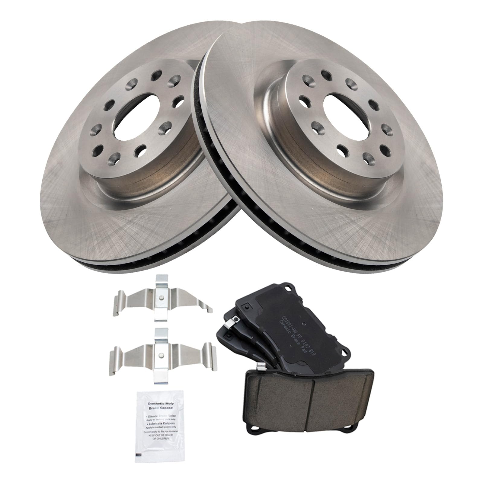 Trq Front Brake Pad & Rotor Kit Brake Pads Brake Rotor Ceramic Compatible With 2016-2018 Cadillac Ct6 2014-2018 Cts