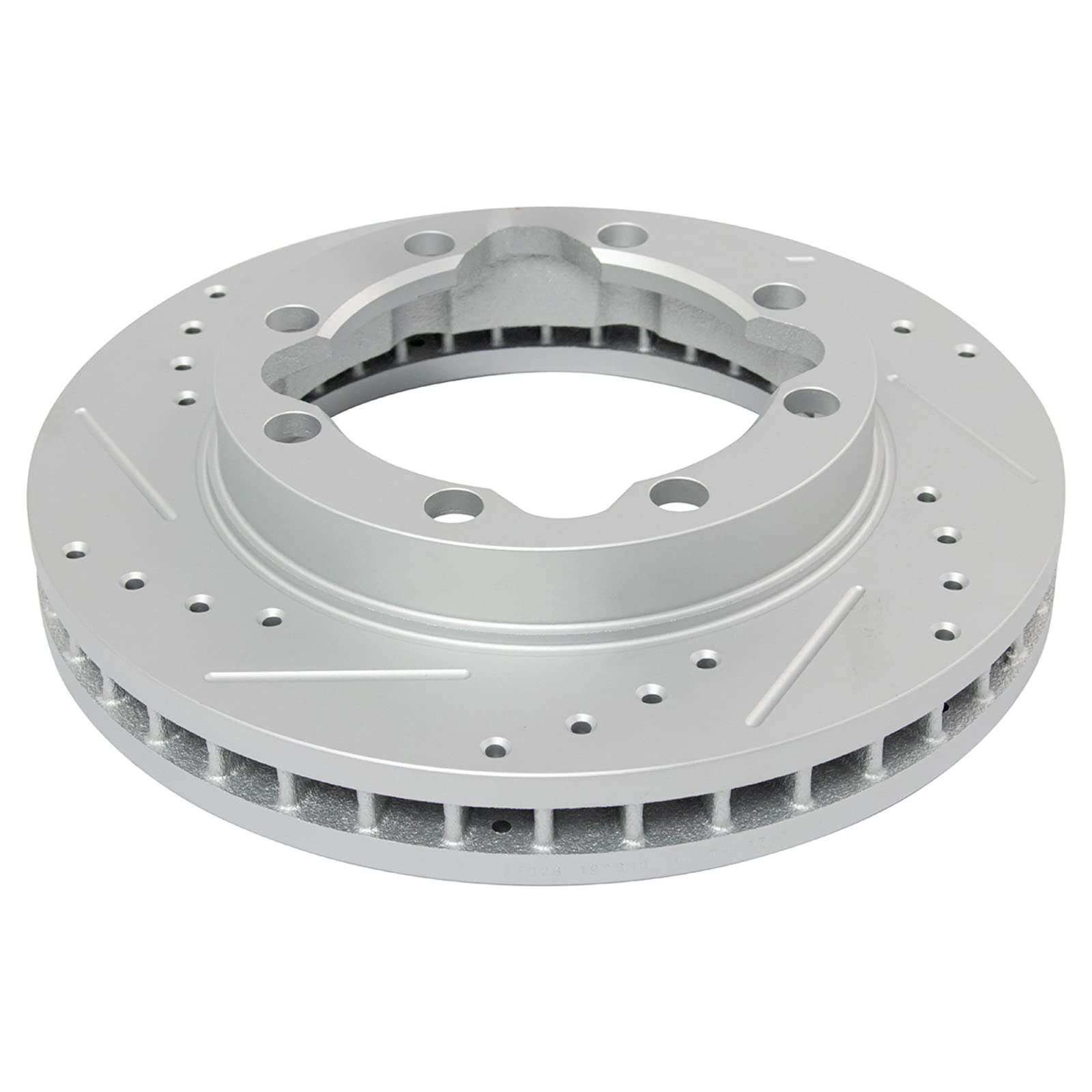 Trq Front Performance Brake Rotors Set Premium G-Coated Cross Drilled & Slotted Compatible With 1989-2000 Chevrolet K3500 1994-1