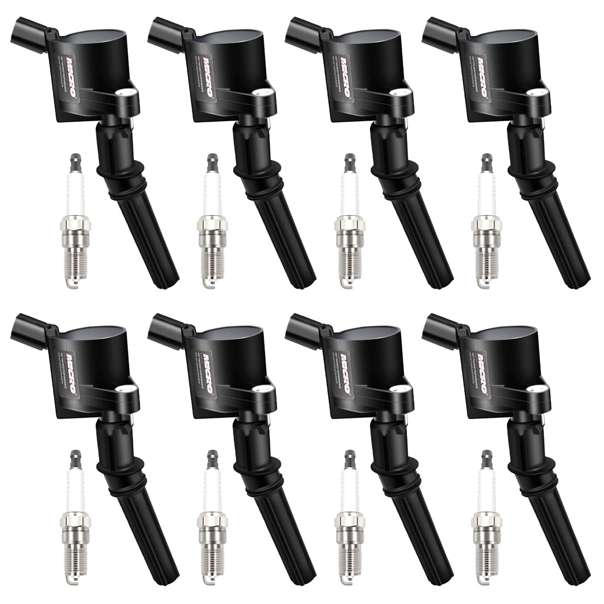 Mas Ignition Coils Dg508 And Motorcraft Oem Spark Plugs Sp413 Compatible With Ford F-150 Mustang V8 4.6L Pack Of 8
