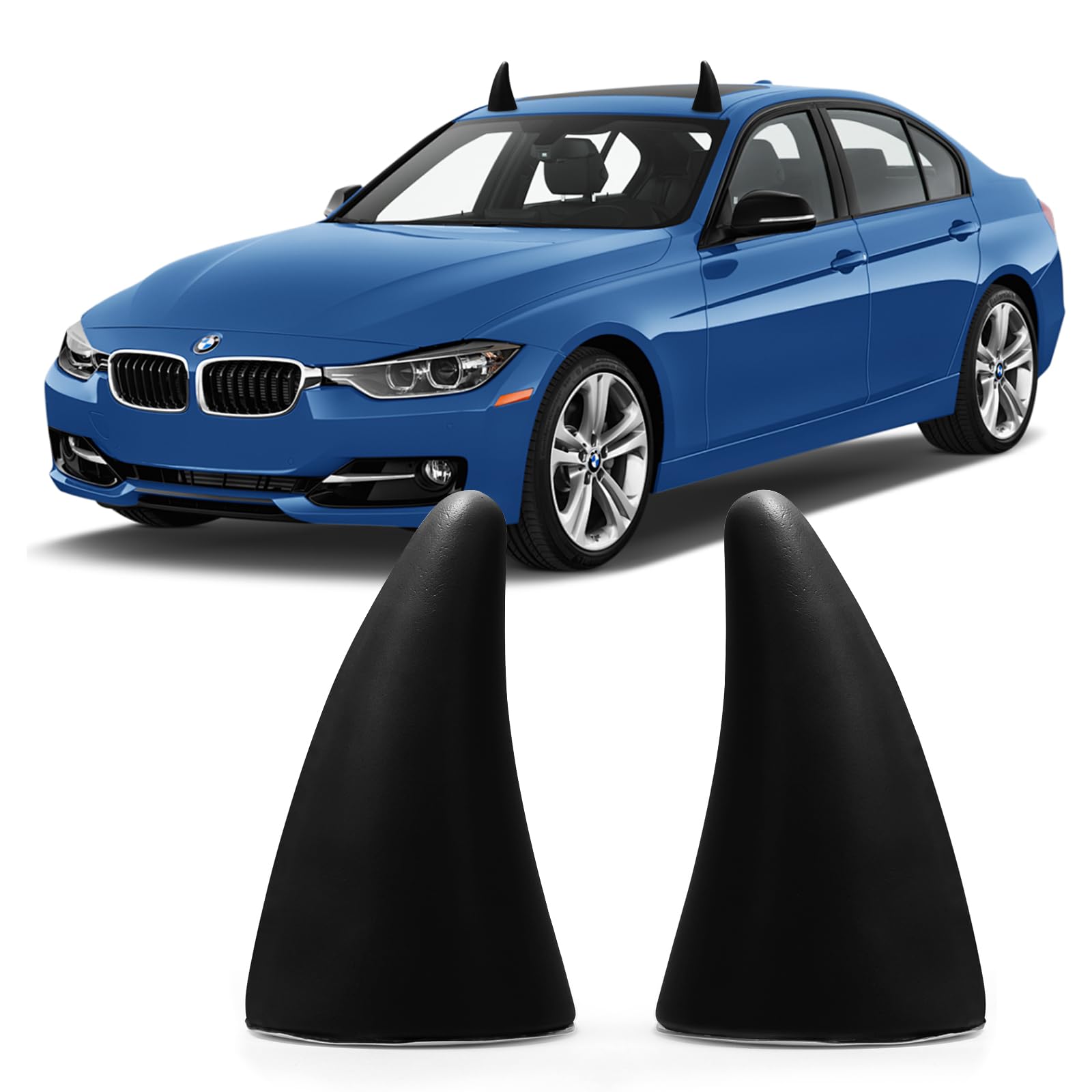 Ygmoner Car 3D Devil Horns Sticker (Easy To Find Car In The Parking Lot) Halloween Car Roof Decor Elasticity Foam Bull Horns (Cl